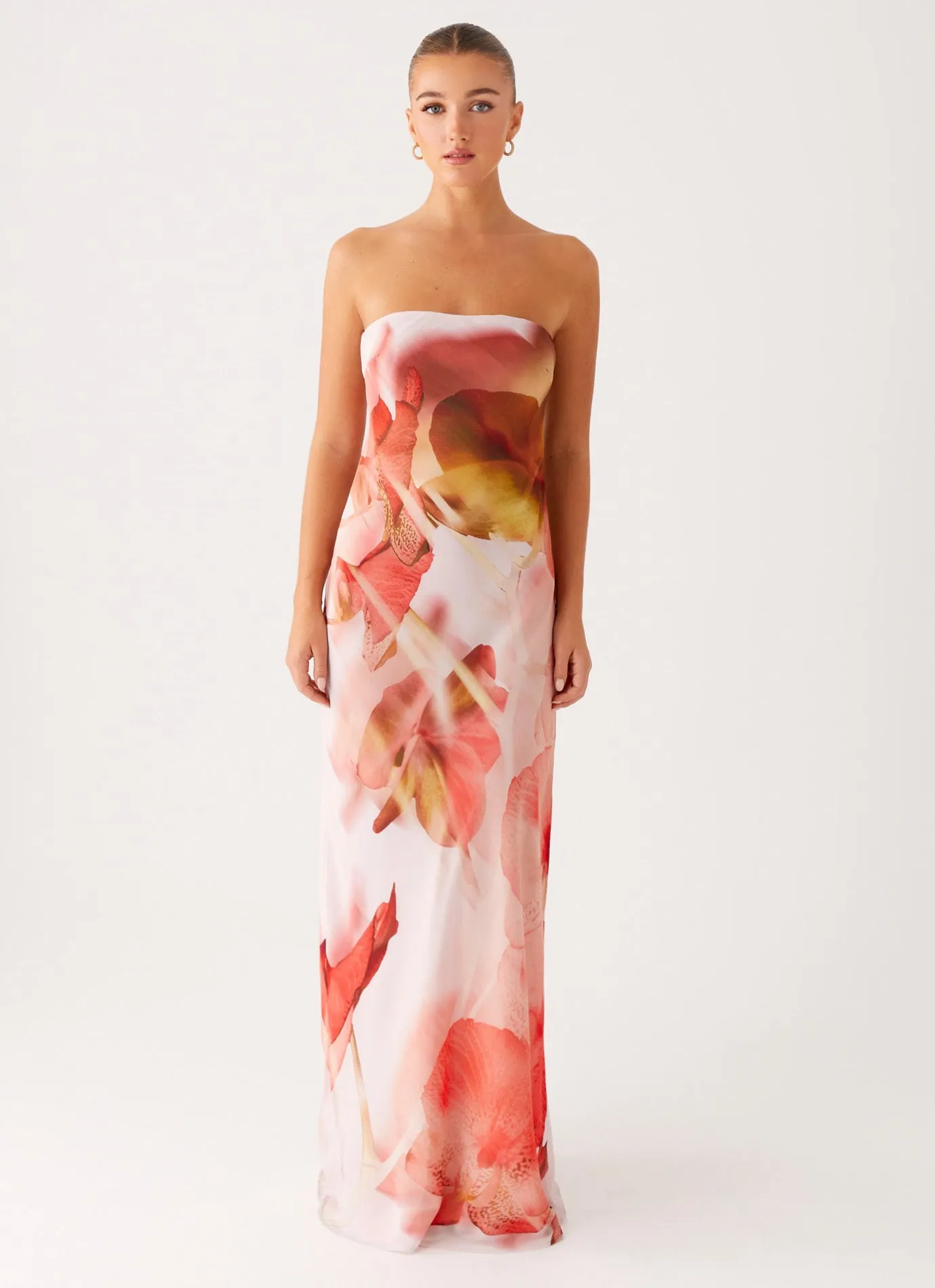 Flowing Layers Sophisticated Look Kunis Maxi Dress - Peach Rose