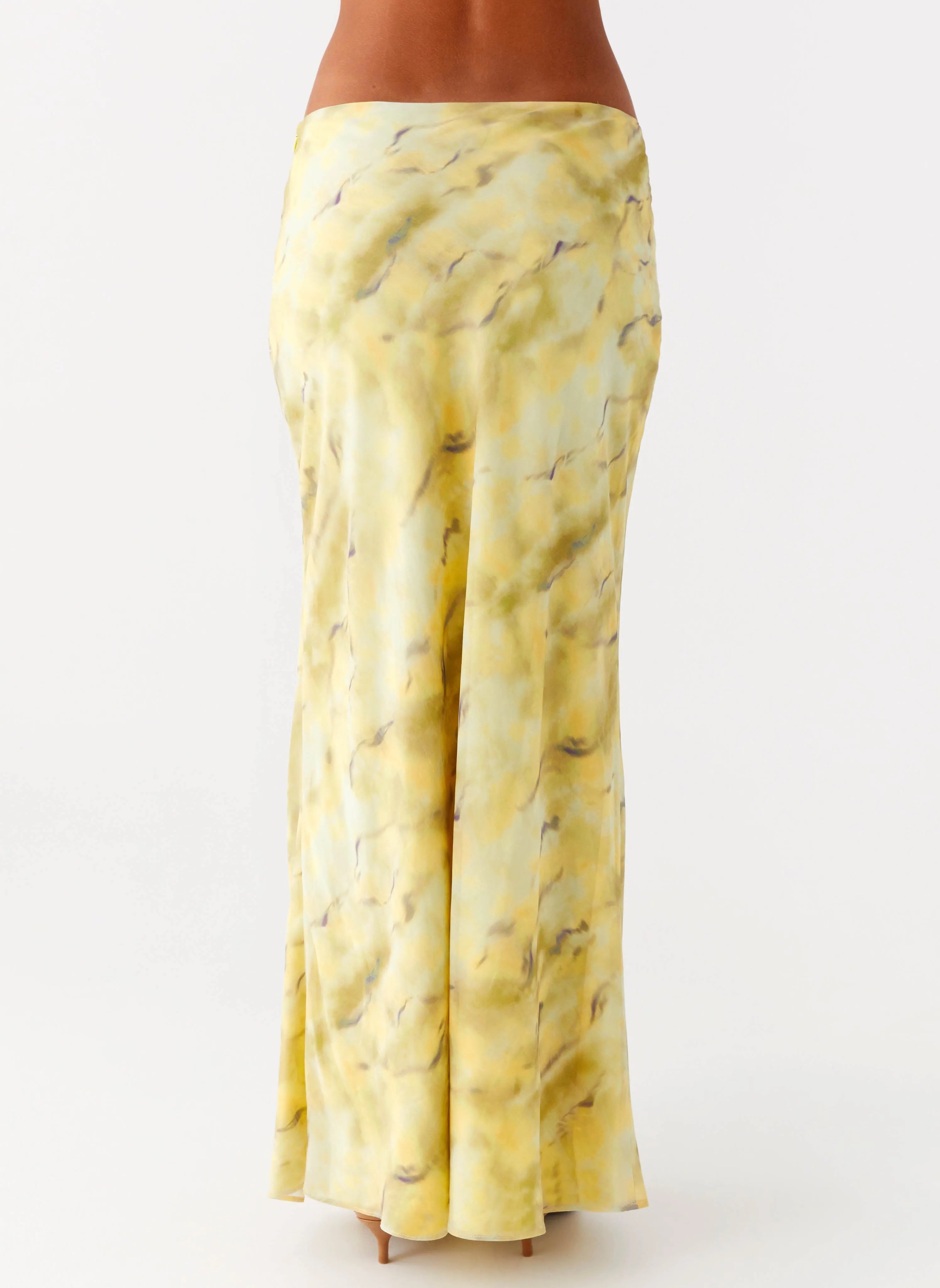 Seasonal Must Have Kylo Low Rise Maxi Skirt - Yellow Tie Dye