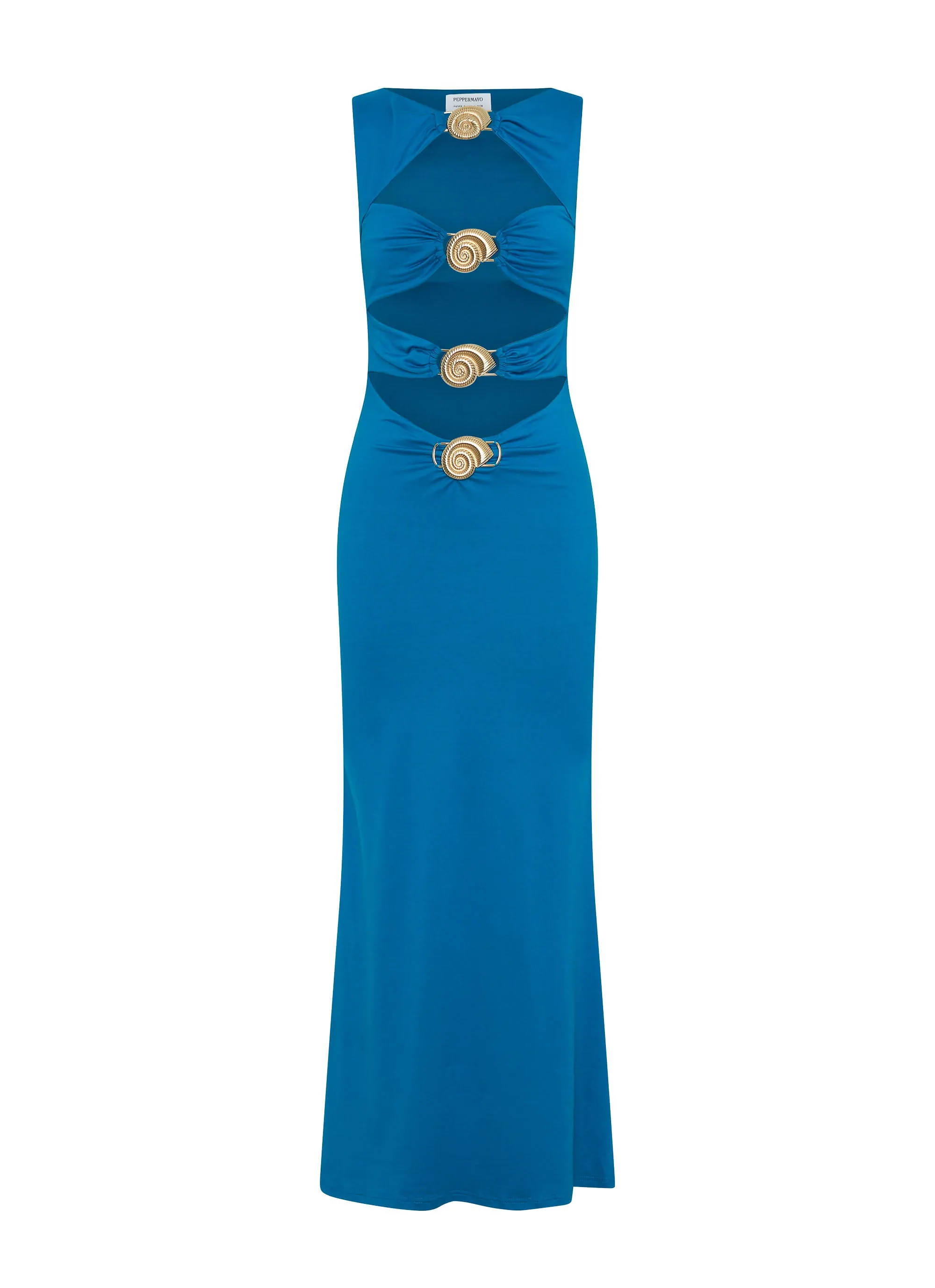 Shape Retention Sophisticated Edge Lagoon Cut Out Maxi Dress - Royal Blue