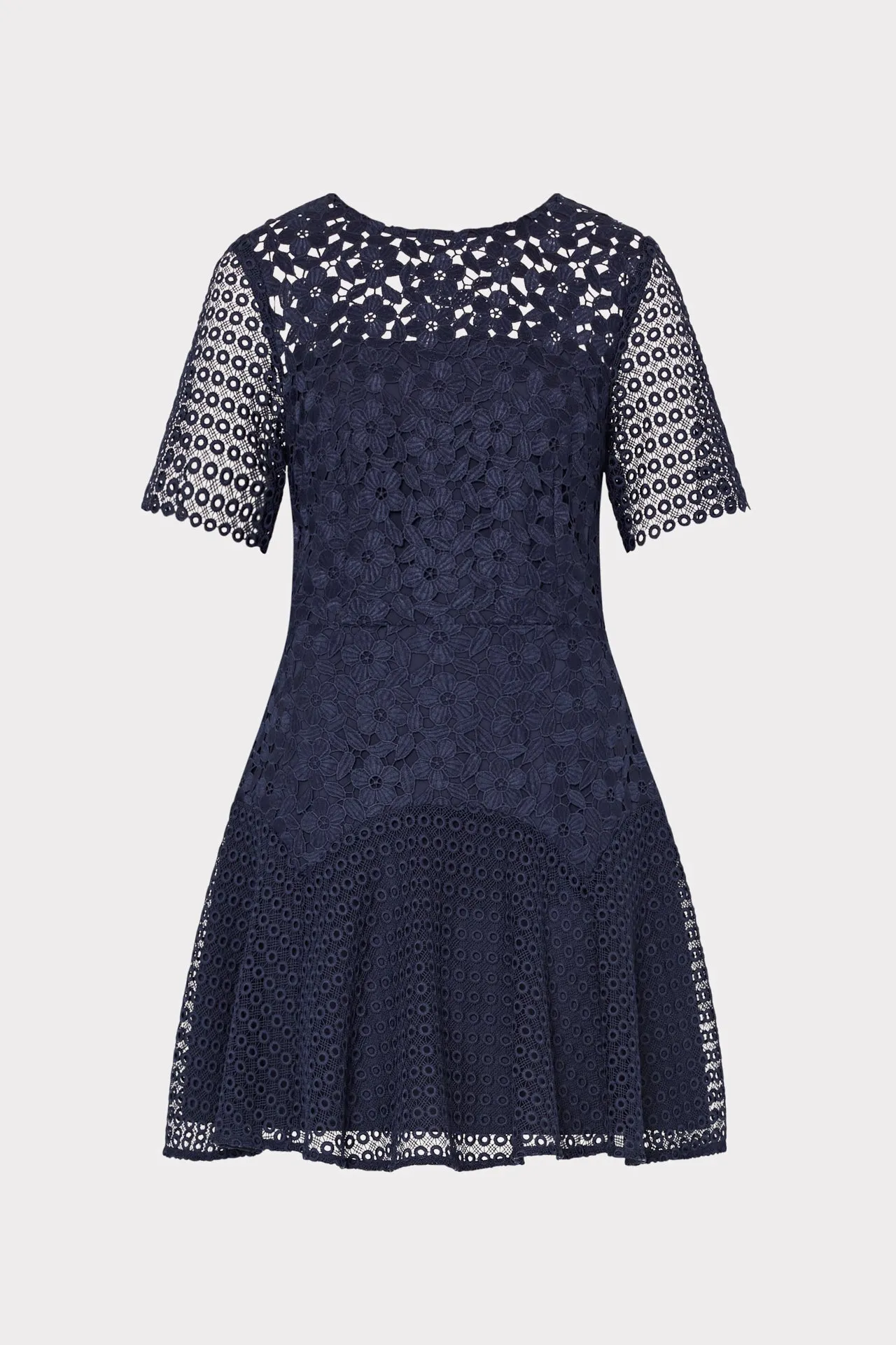 Lana Floral Geo Combo Lace Mini Dress Dual Tones