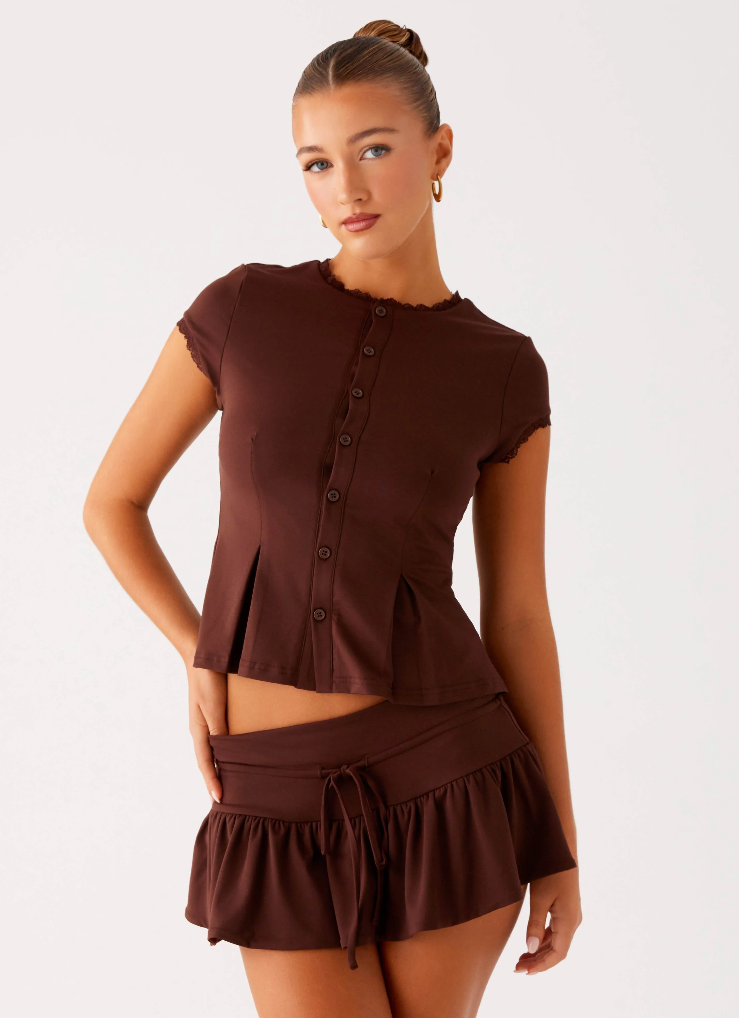 Creative Fashion Thermal Regulating Landon Mini Skort - Chocolate