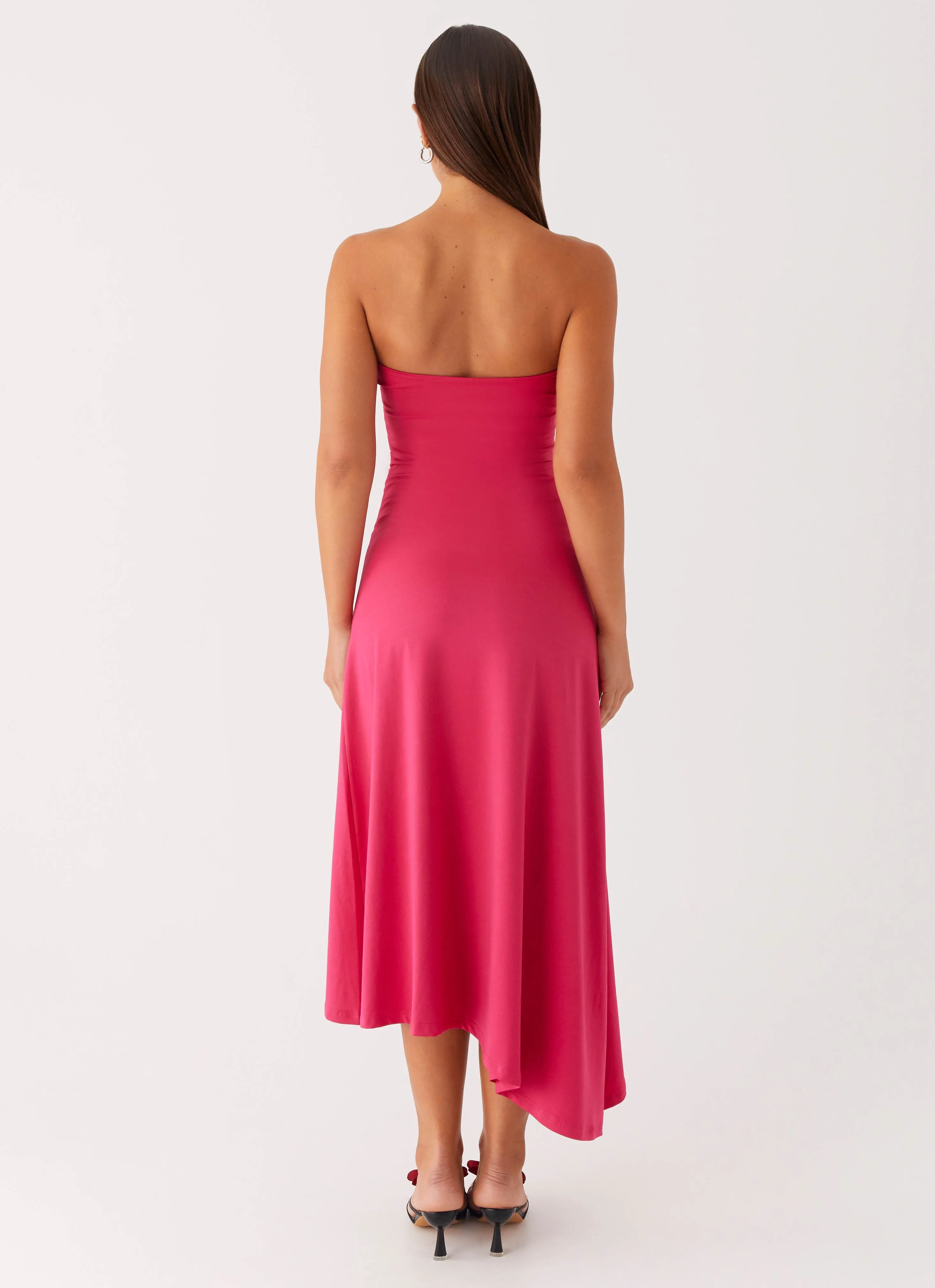 Event Safe Smooth Line Laoise Midi Dress - Hot Pink