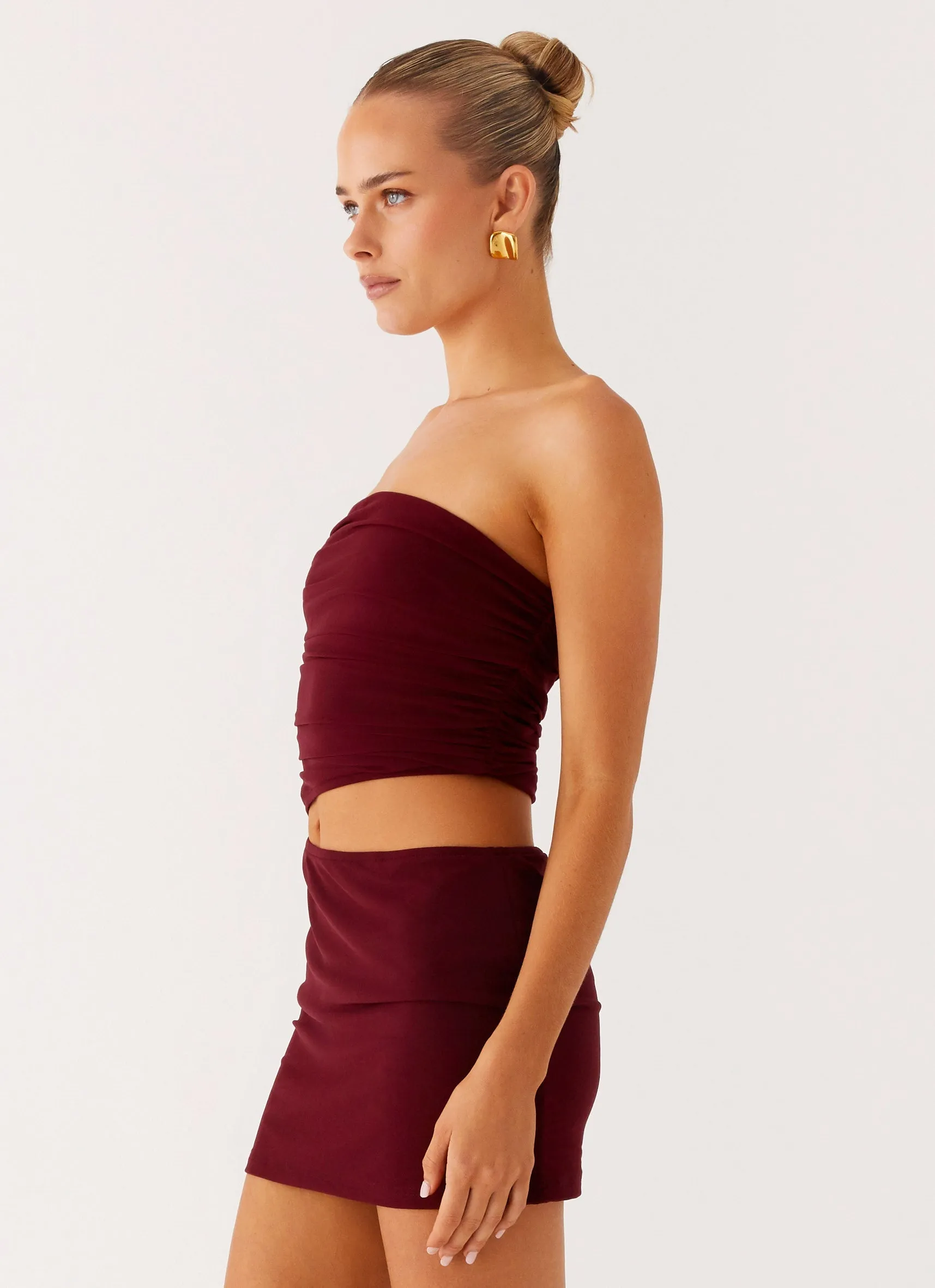 Cap-Sleeve Last Heartbreak Mini Dress - Burgundy