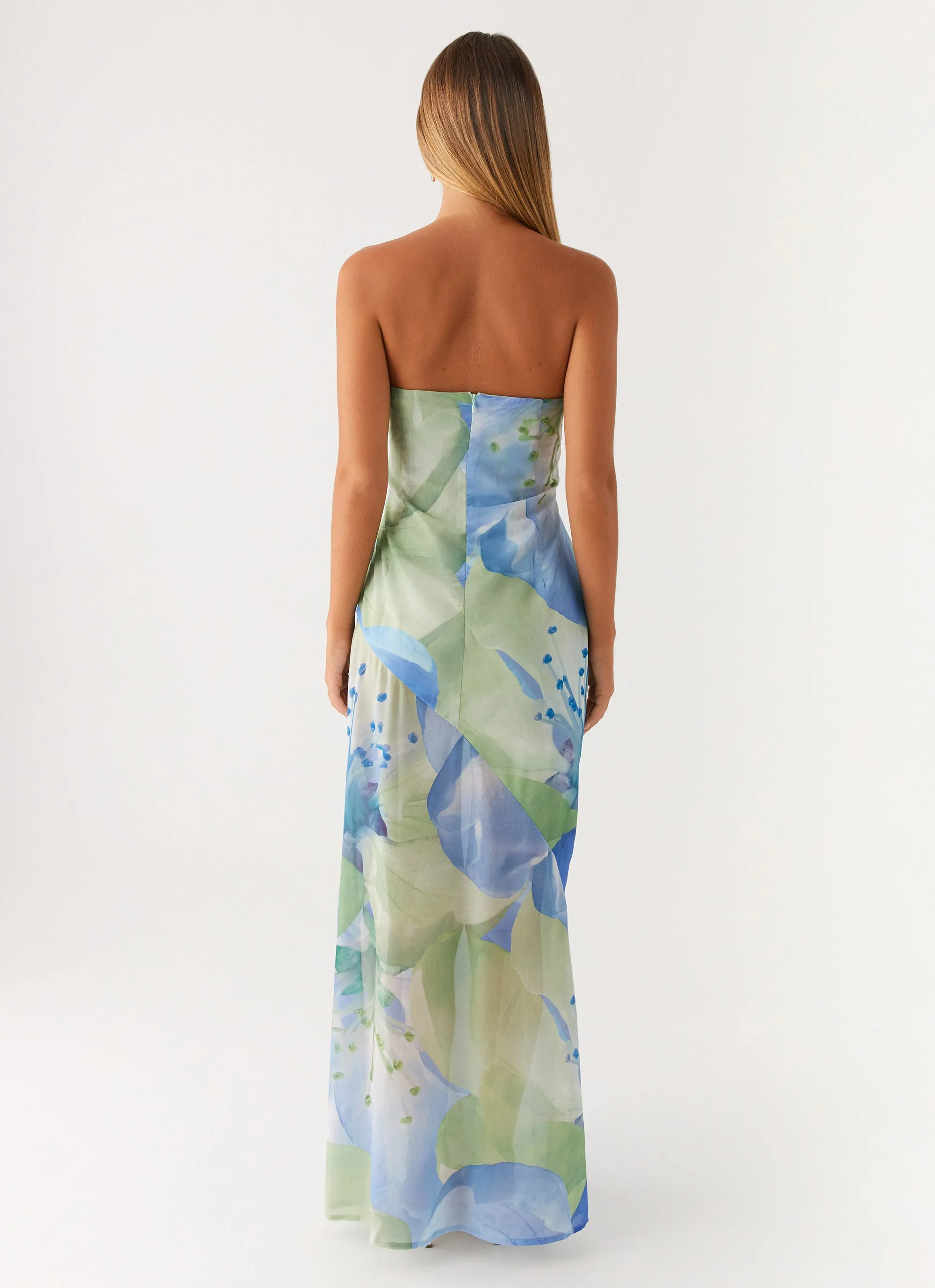 Quick Layer Soft Texture Lawson Maxi Dress - Flower Print