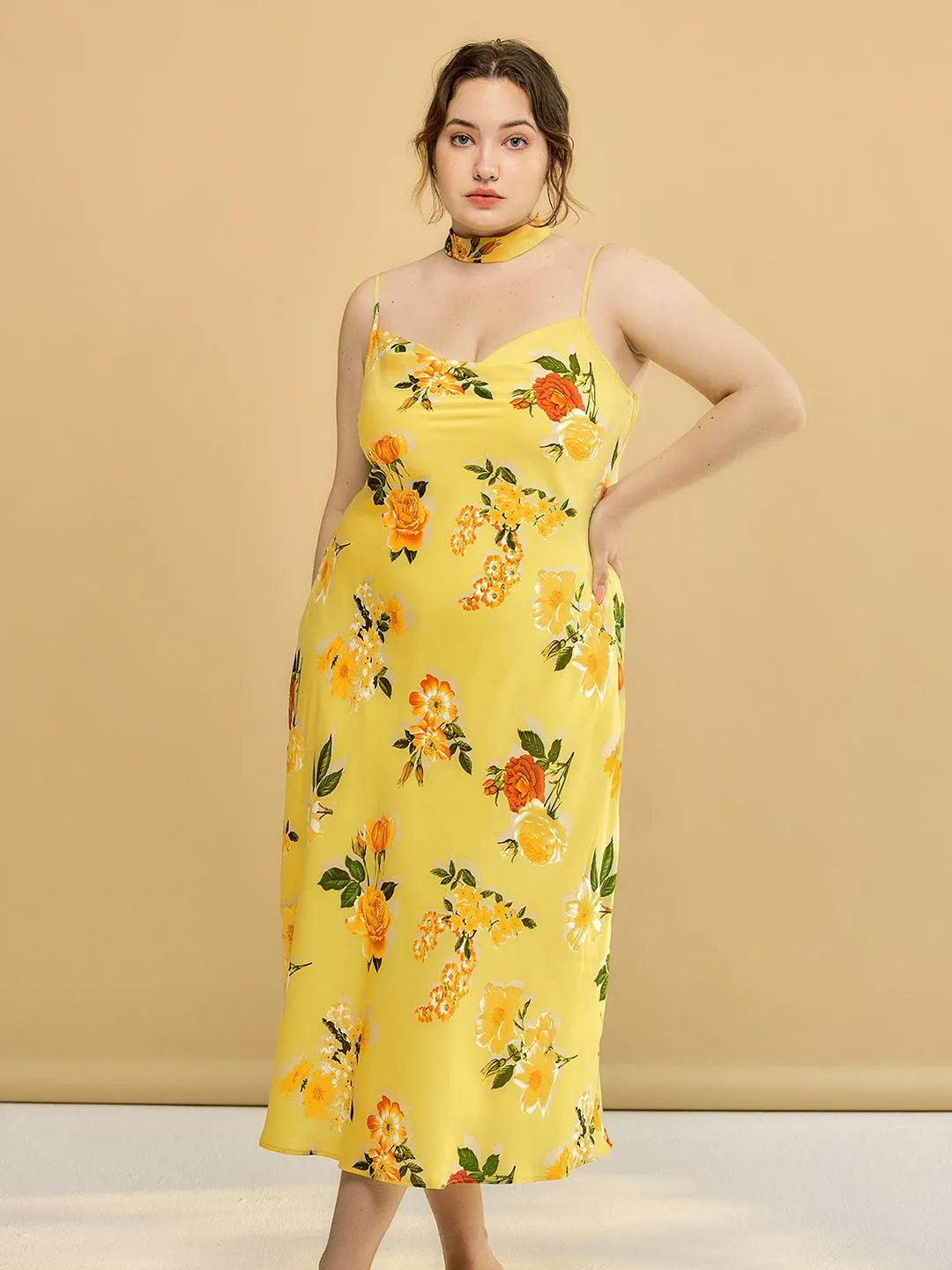 Social Ease Relax Piece Plus Size Elena Chiffon Dress