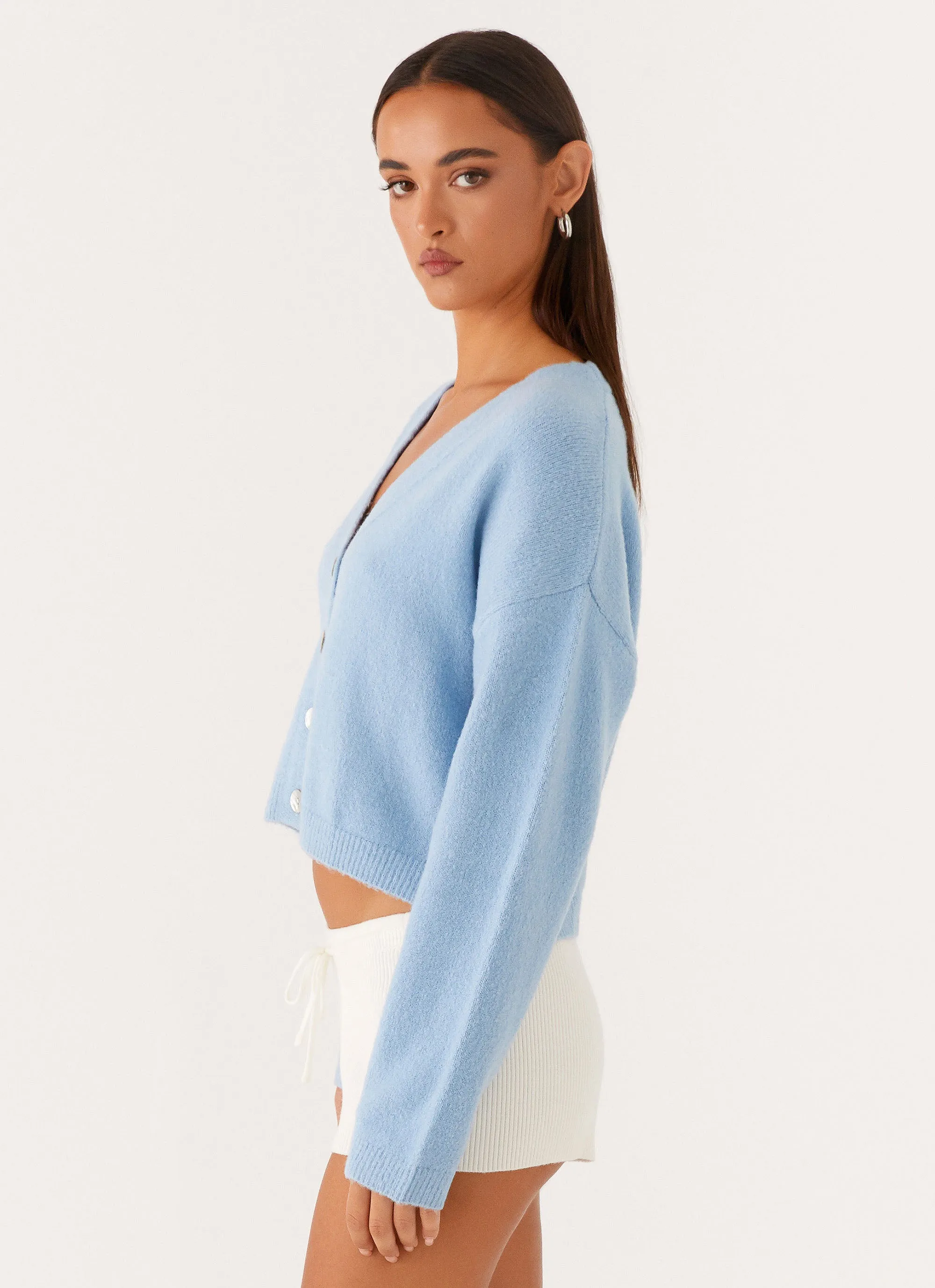 Lenka Oversized Cardigan - Blue Taped Neckline
