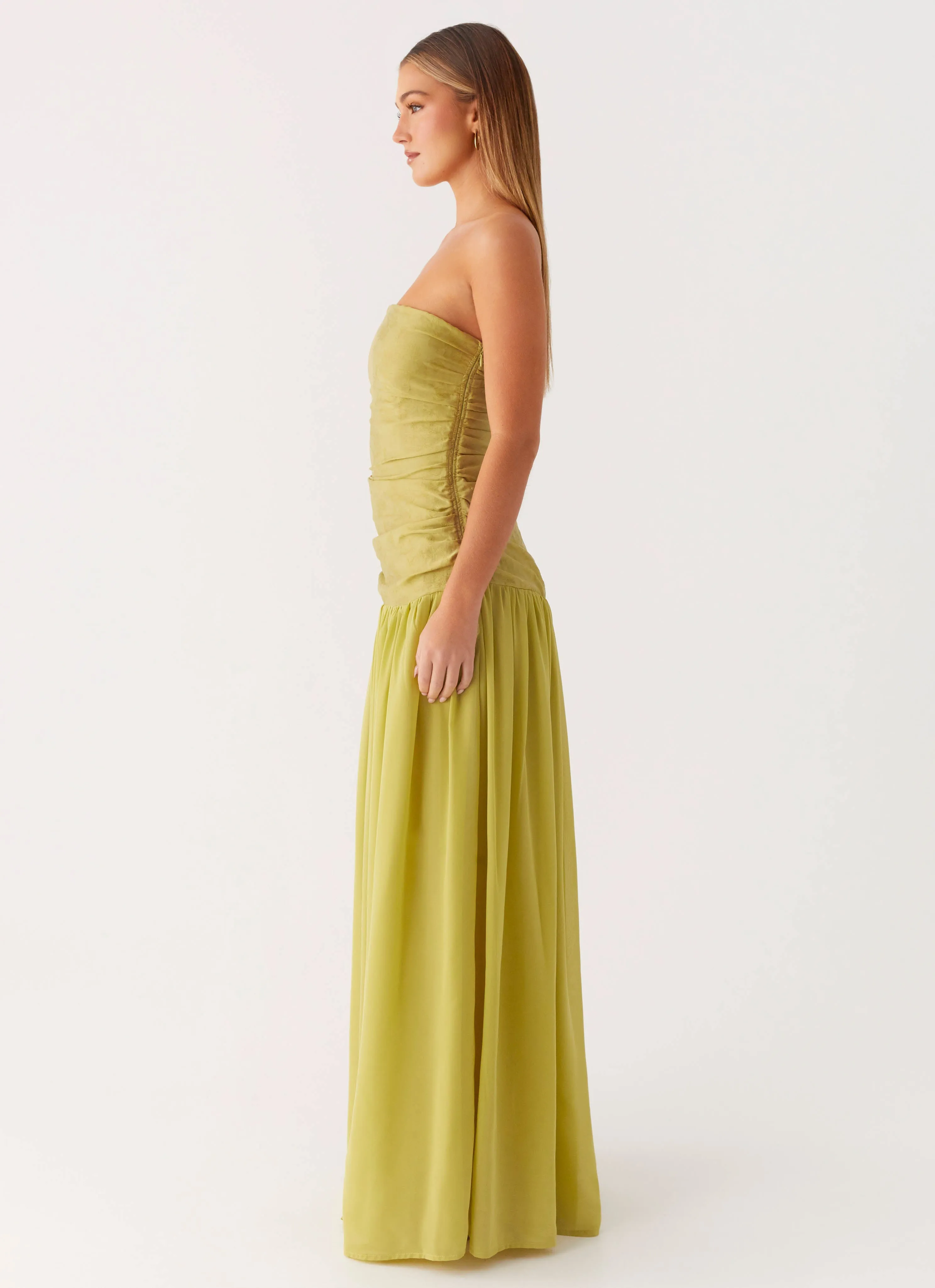 Edgy vibes spring fashion Dreamer Maxi Dress - Lime Zest