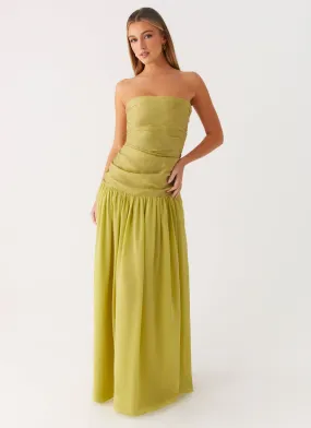 Sleek Motion Dreamer Maxi Dress - Lime Zest