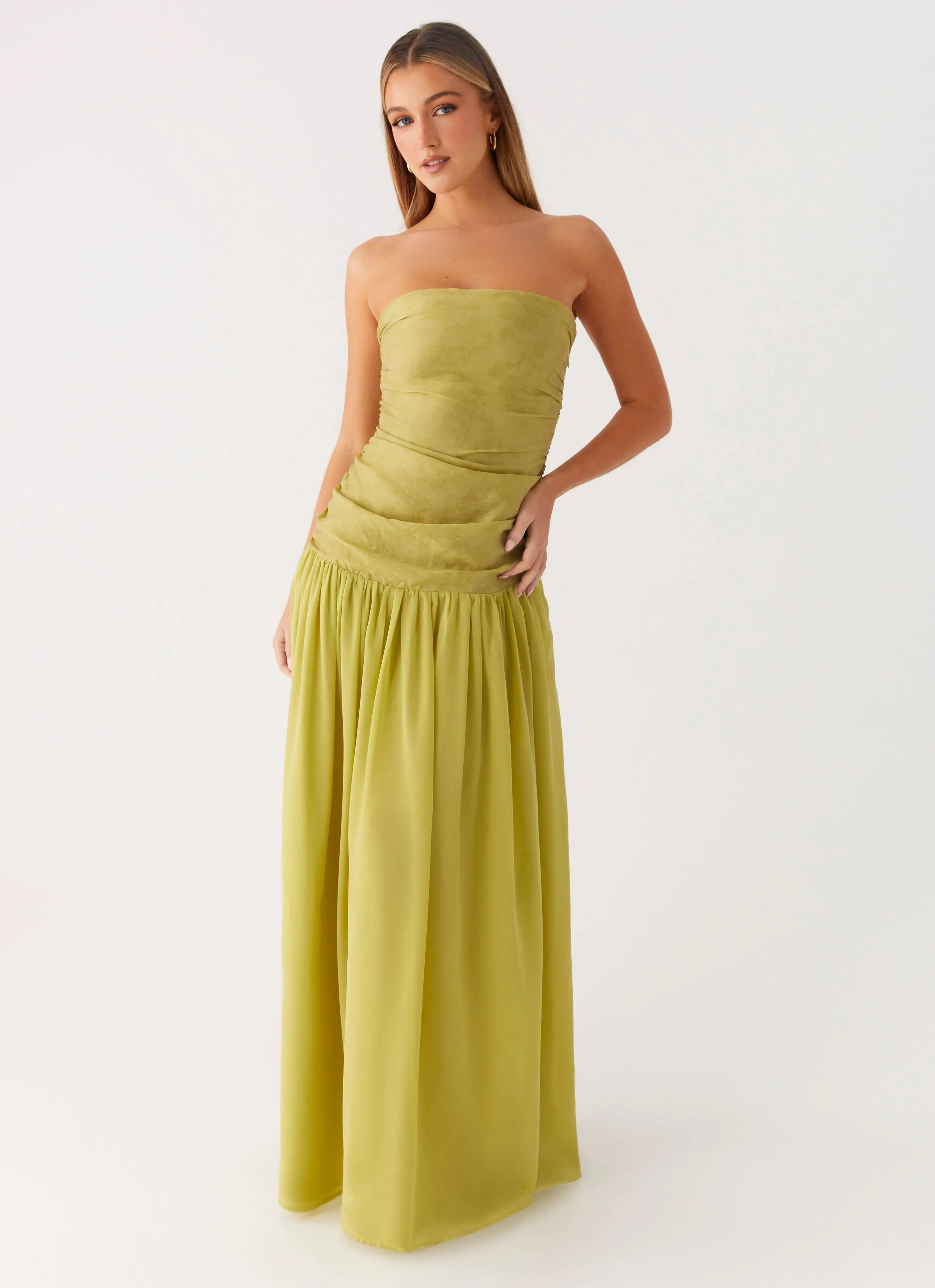 Sleek Motion Dreamer Maxi Dress - Lime Zest