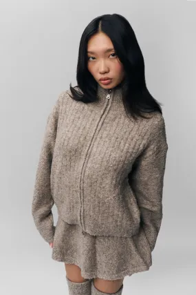 Mila Zip Up Lightweight texture Relaxed Armhole Fit