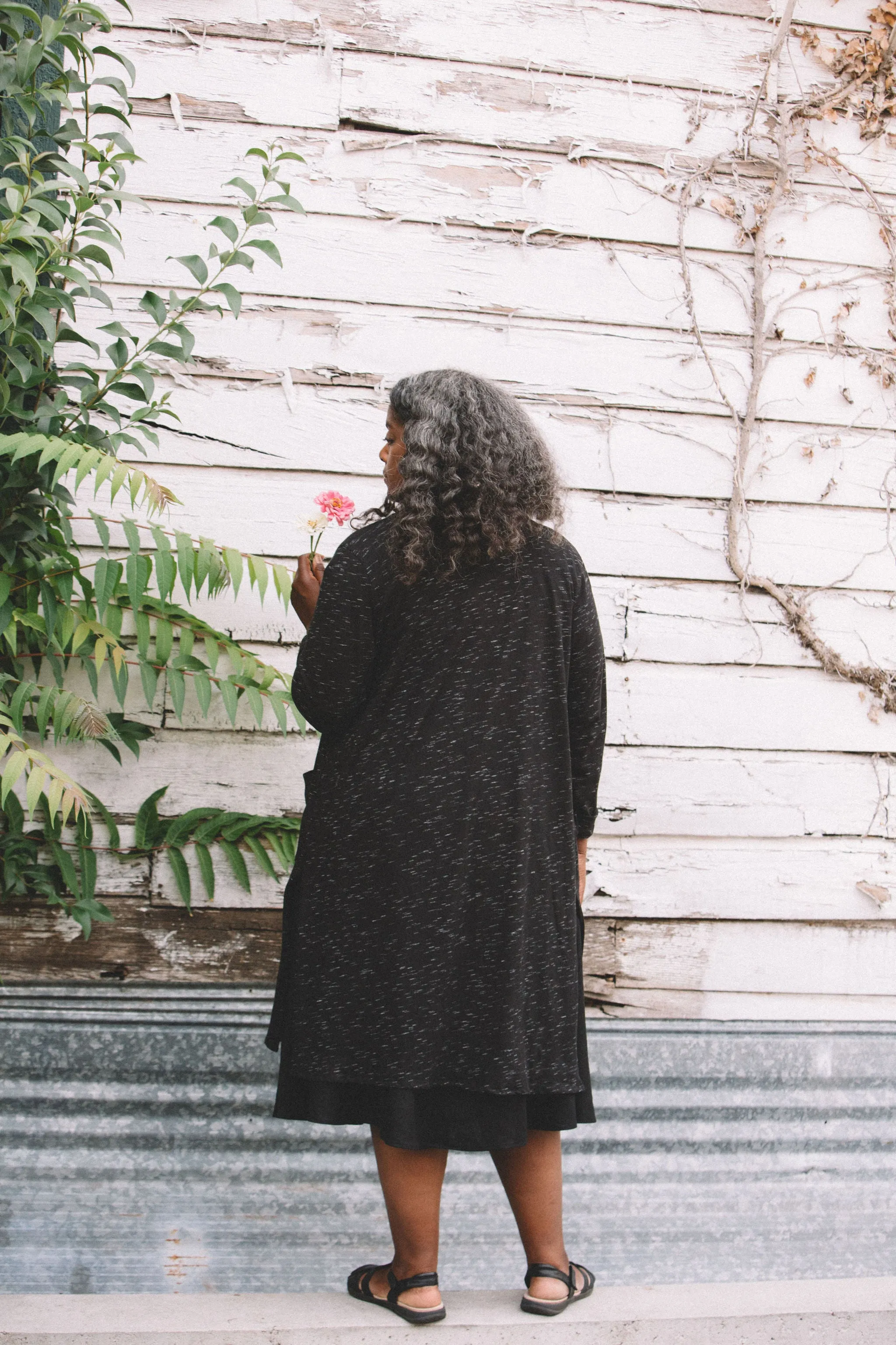 Hawthorn Cardigan in Heathered Slub Knit Thermal Regulation Technology