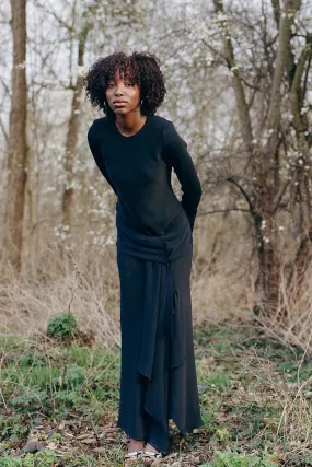 Matte-finish Asymmetrical Bias Dress