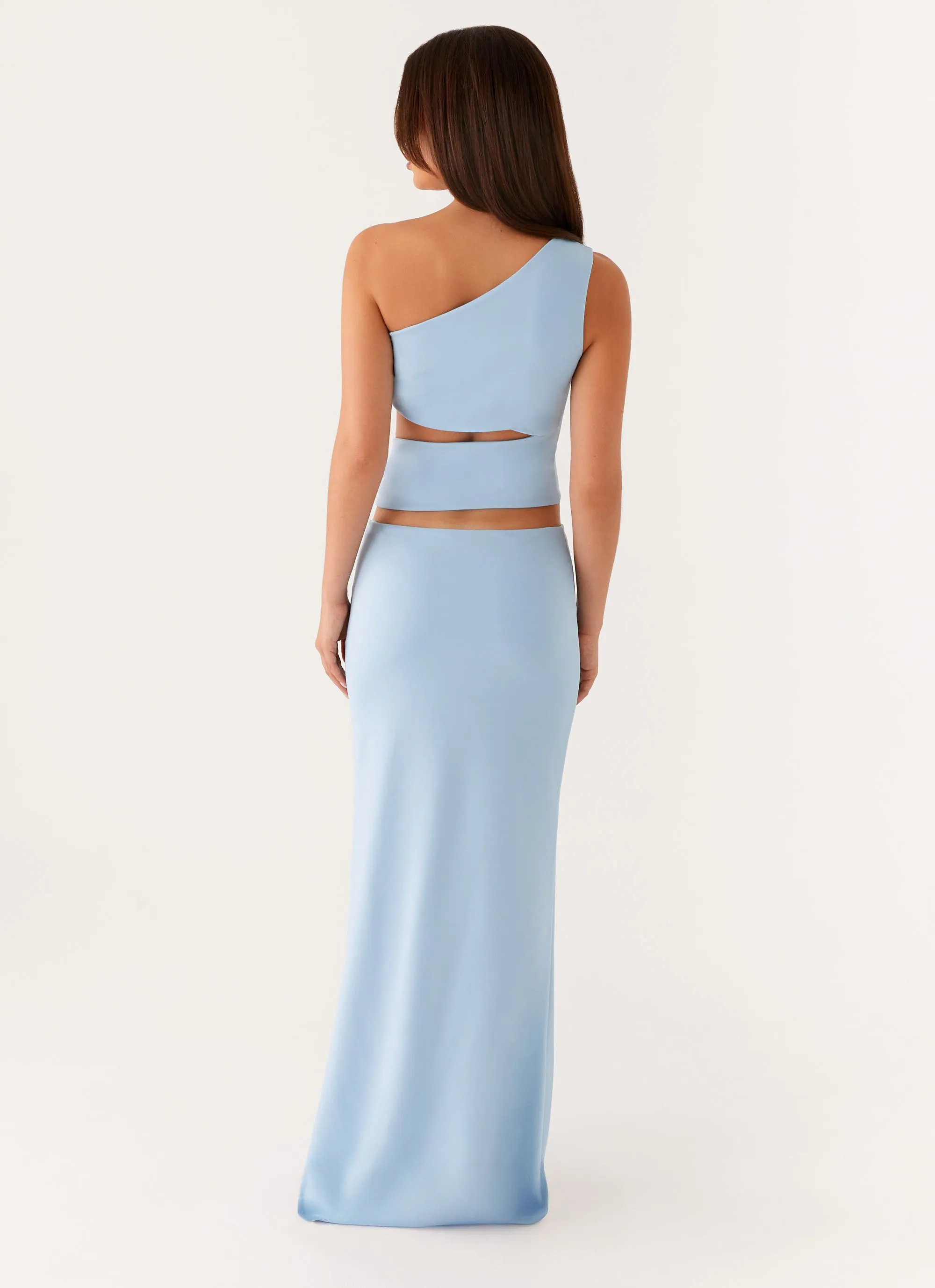 Breathable Design Casual Comfort Wear Laylani Cut Out Maxi Dress - Blue