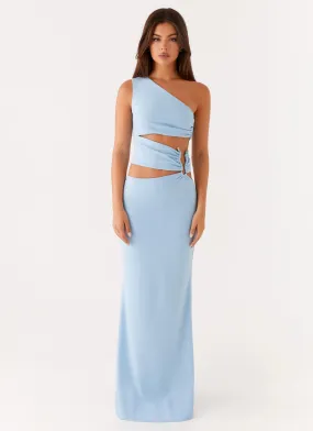 colorfast Laylani Cut Out Maxi Dress - Blue