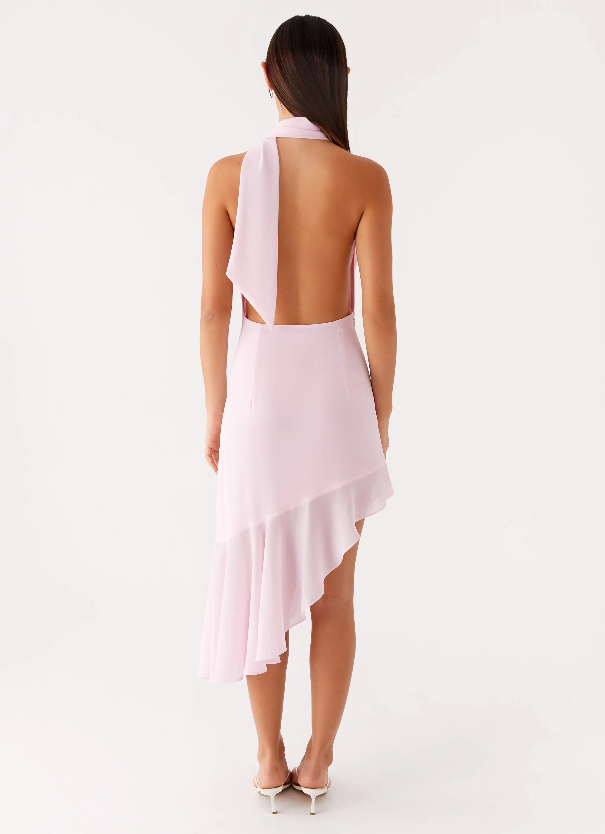 Layna Scarf Midi Dress - Pink Cloud Light