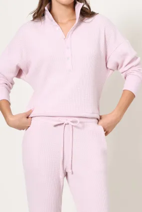 Moisture Wicking Technology Garment Dye Process Lazy Day Waffle 1/4 Button Up