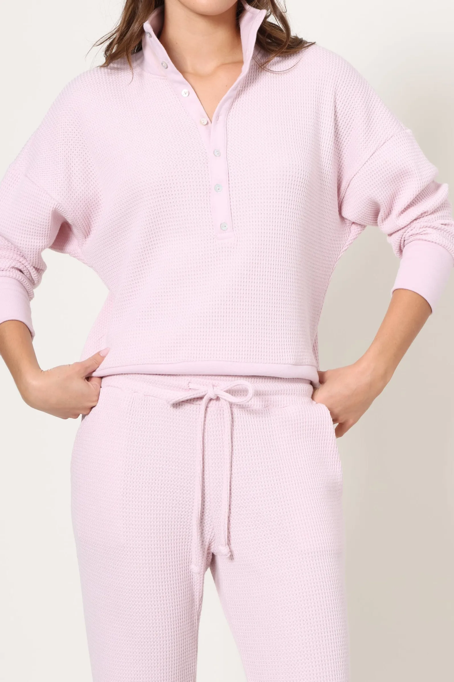 Moisture Wicking Technology Garment Dye Process Lazy Day Waffle 1/4 Button Up