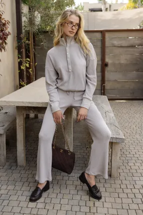 Lazy Day Waffle Wide Leg Pant Work Ready Chilly Day Comfort