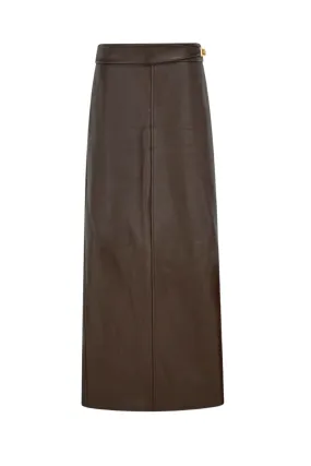 Leather Maxi Skirt Relaxed Style Non see through