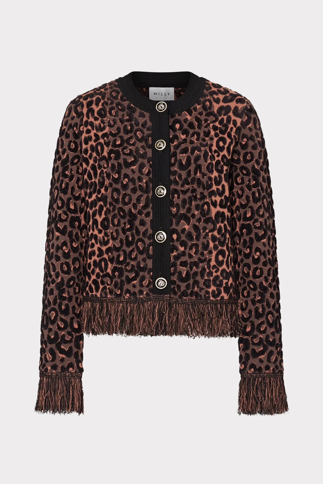 Durable Water Repellent Leopard Fringe Cardigan Jacket