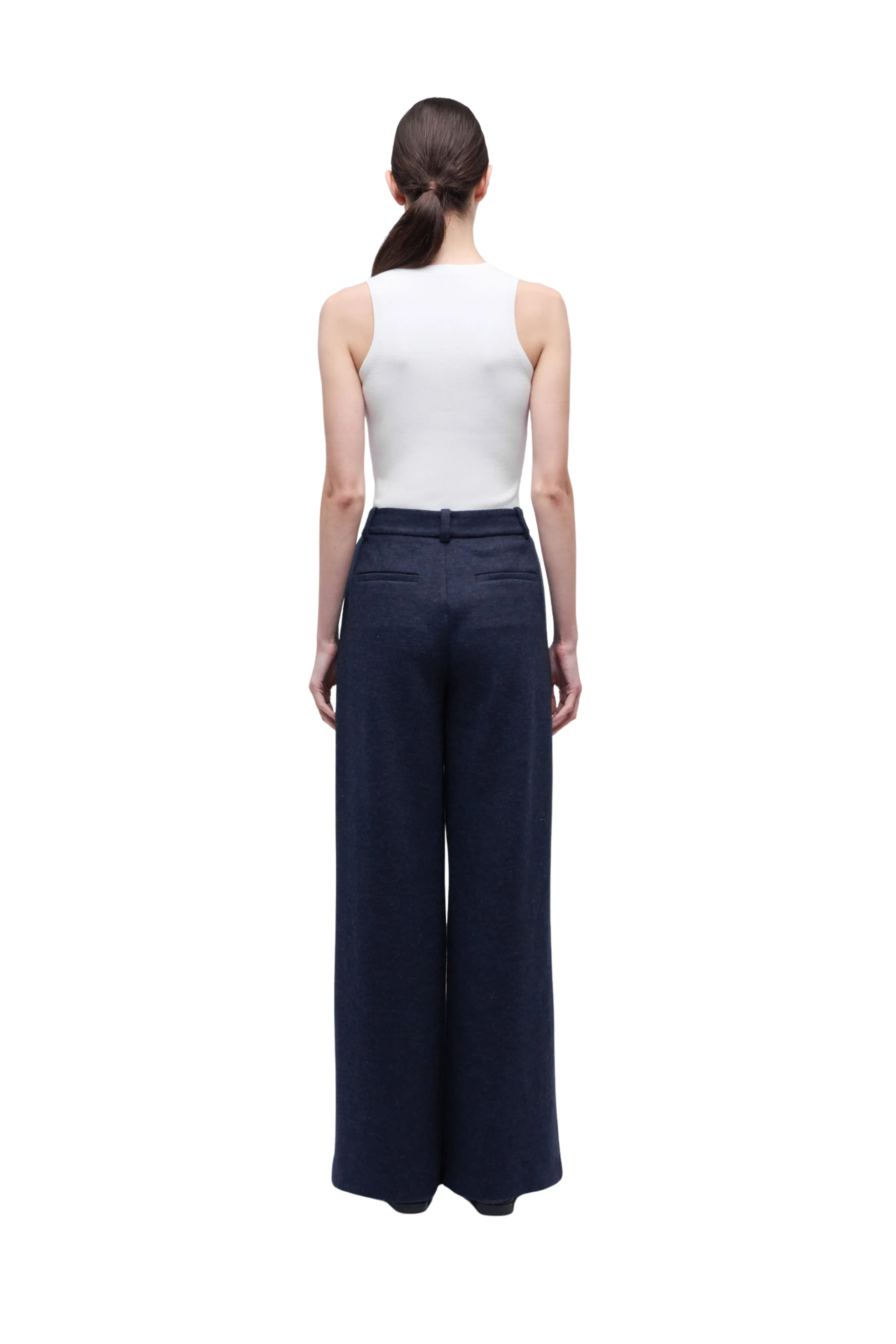 Ventilated Mesh Panels Elegant Cut Leroy Pleated Wide Leg Pant