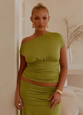 Liana Asym Top - Green PocketDetails