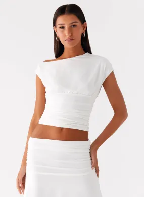 HoodedVersion Liana Asymmetrical Top - White