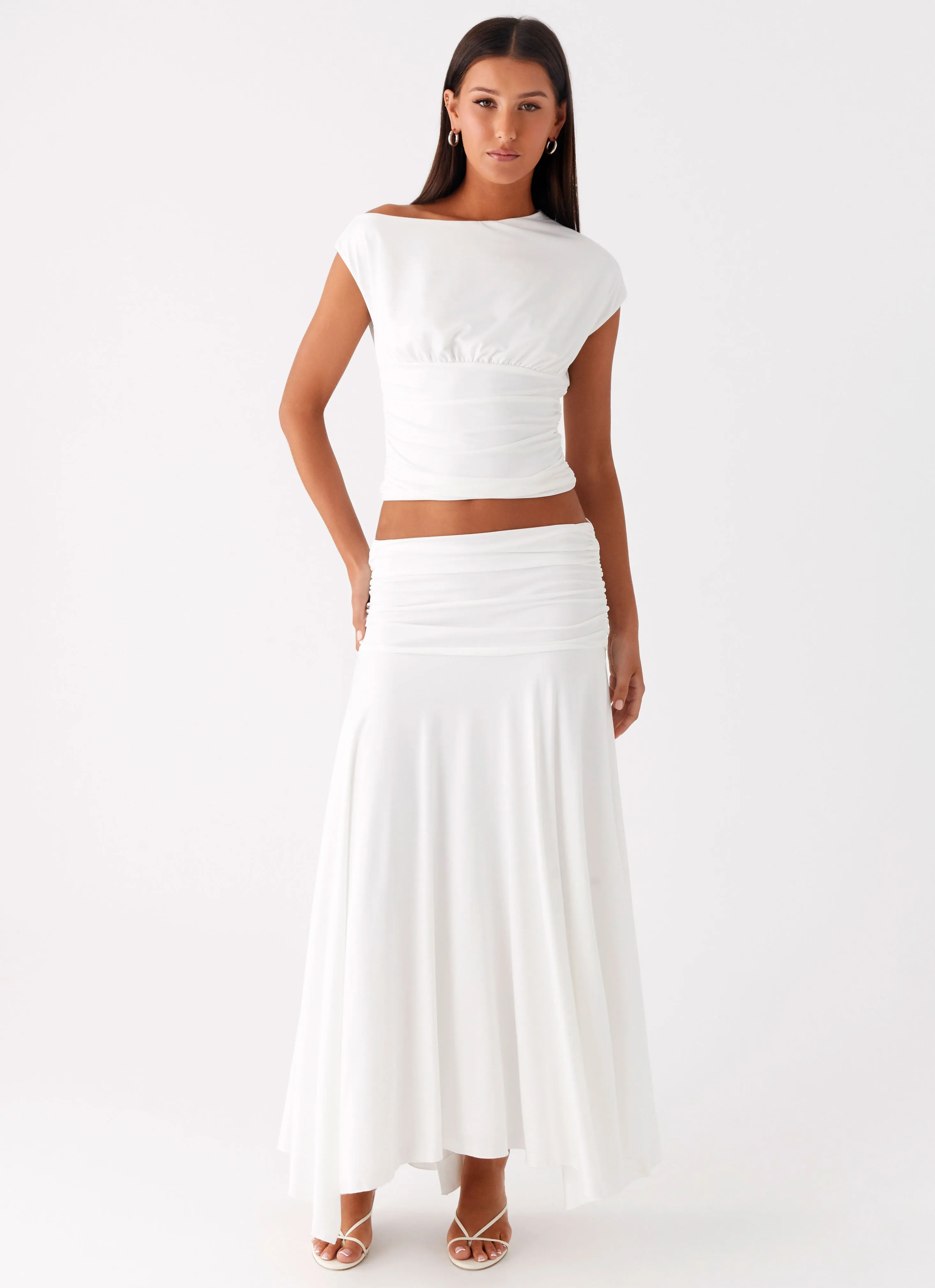 Liana Asymmetrical Top - White LightweightLayeringSystem Convertible Style