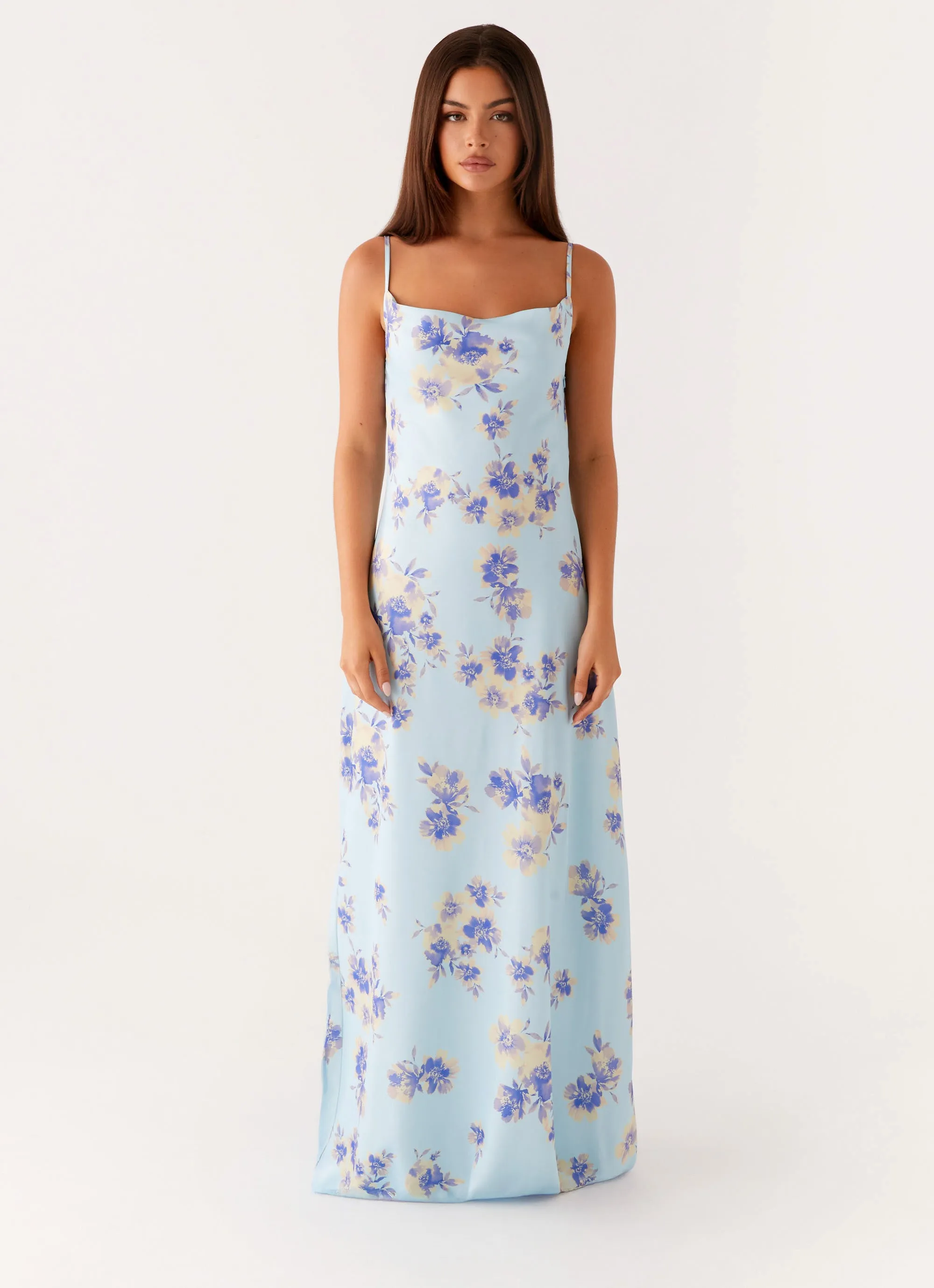 Liana Cowl Maxi Dress - Print Seamless-Look