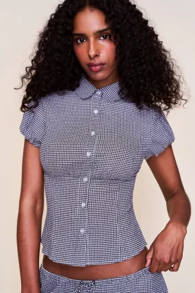 Liana Gingham Top MeshLining VentilatedMeshPaneling