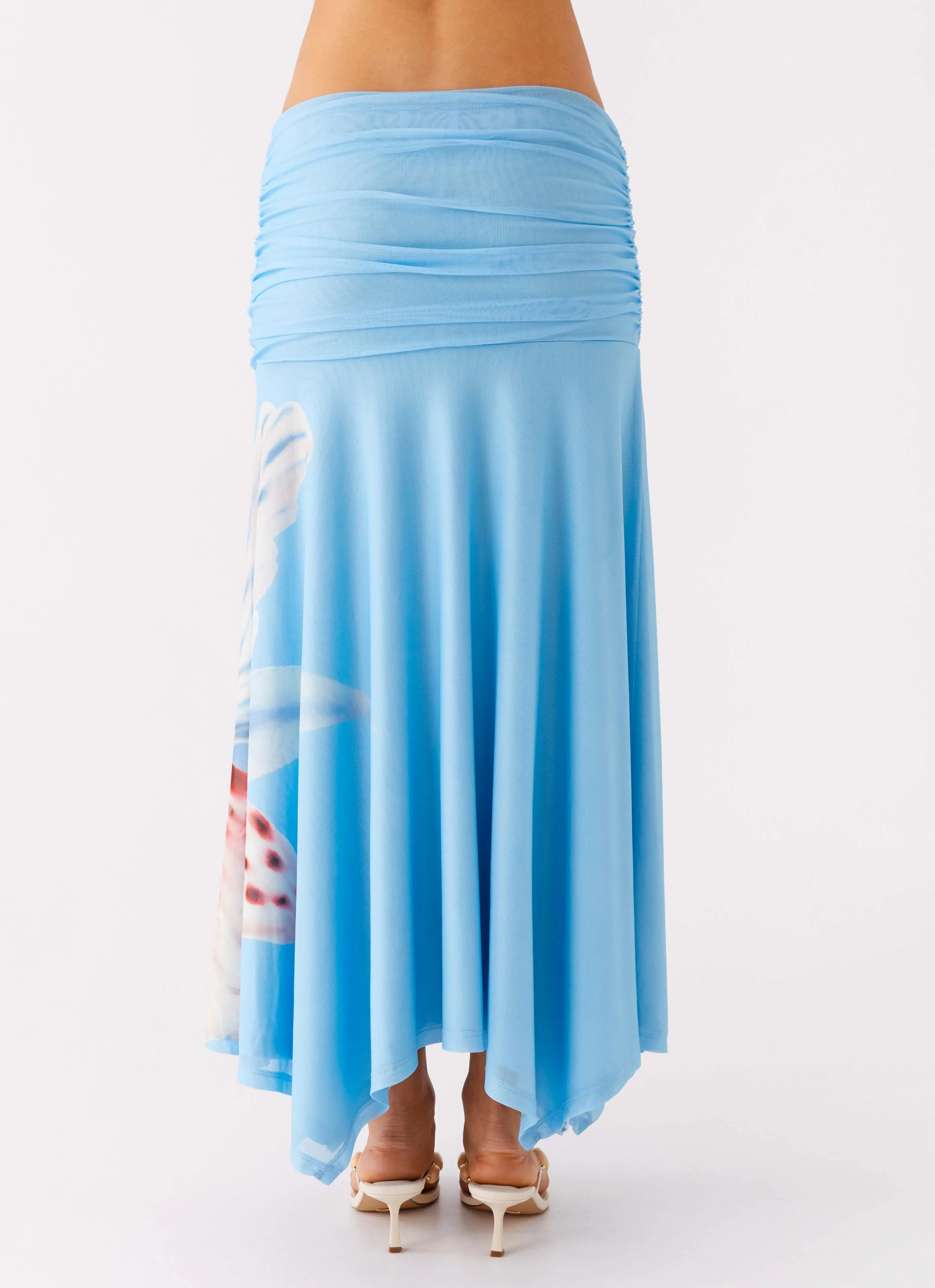 Liana Ruched Maxi Skirt - Deep Sea Bloom Future Fashion