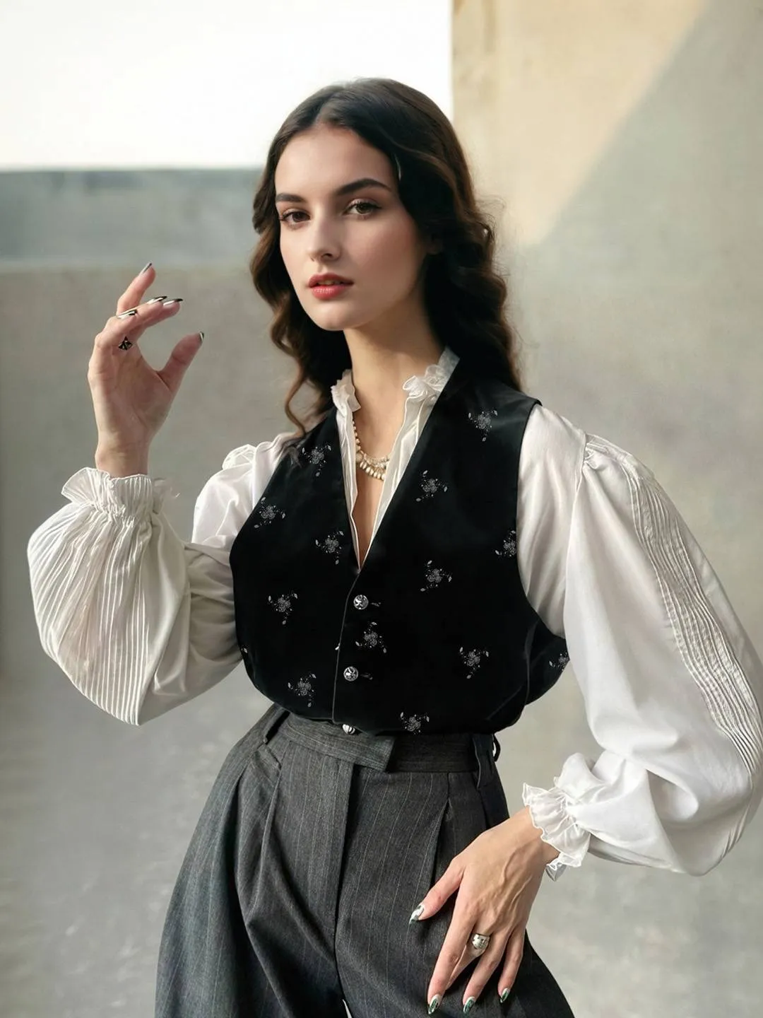 Moisture wicking Liana V-Neck Pattern Vest