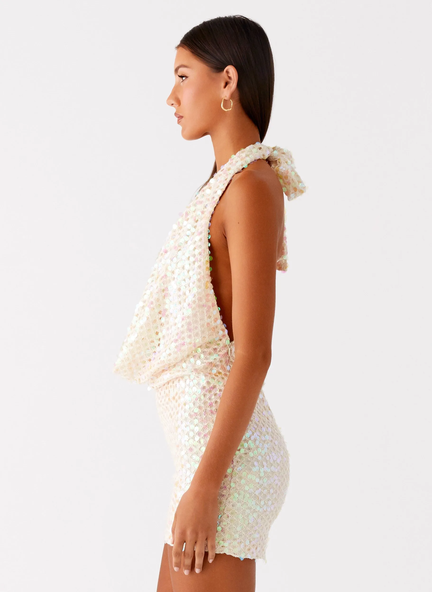 Layered-Look Street Vibe You Make Me Feel Mini Dress - Ivory