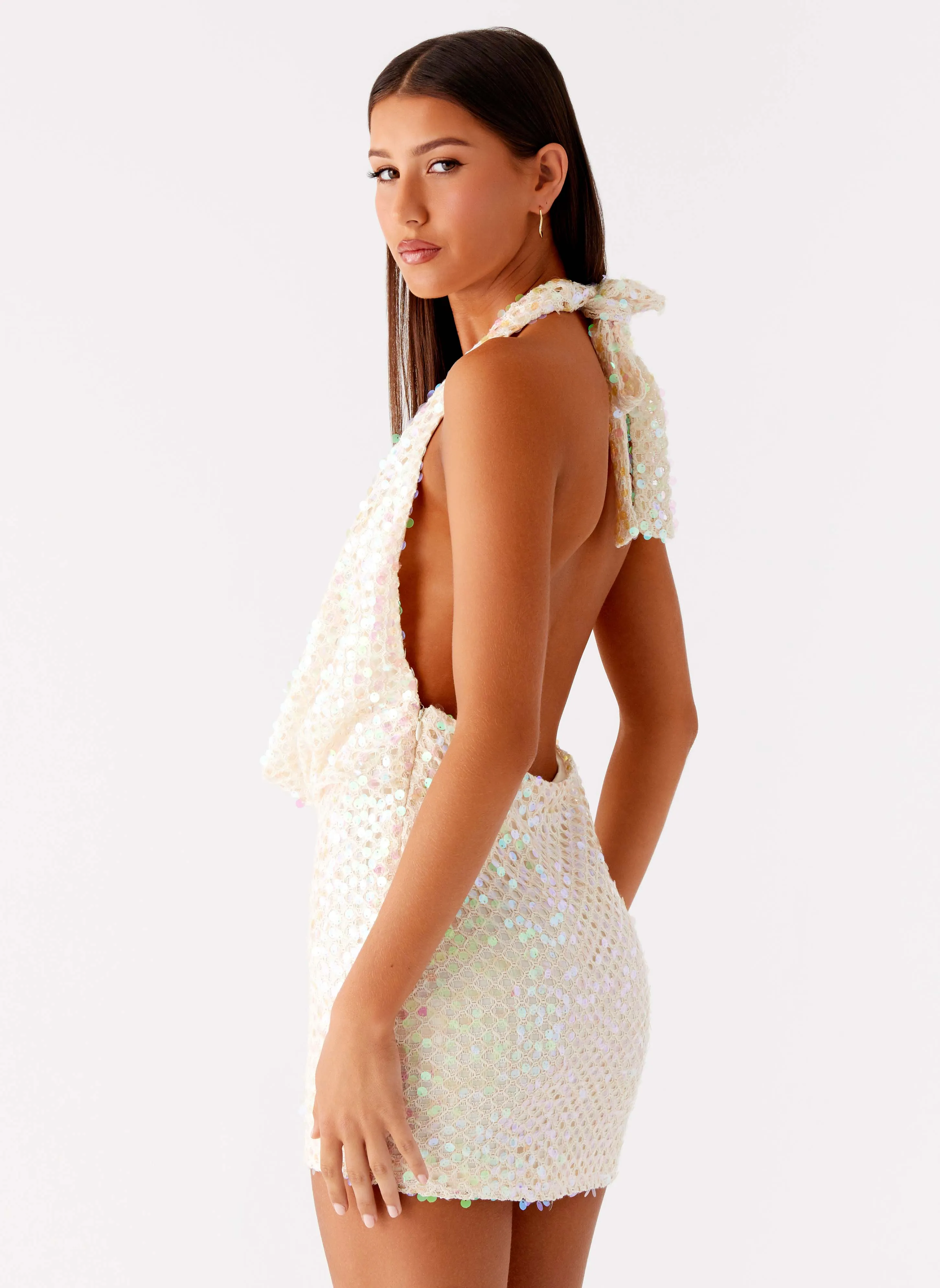 Adjustable Fastening Tagless label You Make Me Feel Mini Dress - Ivory