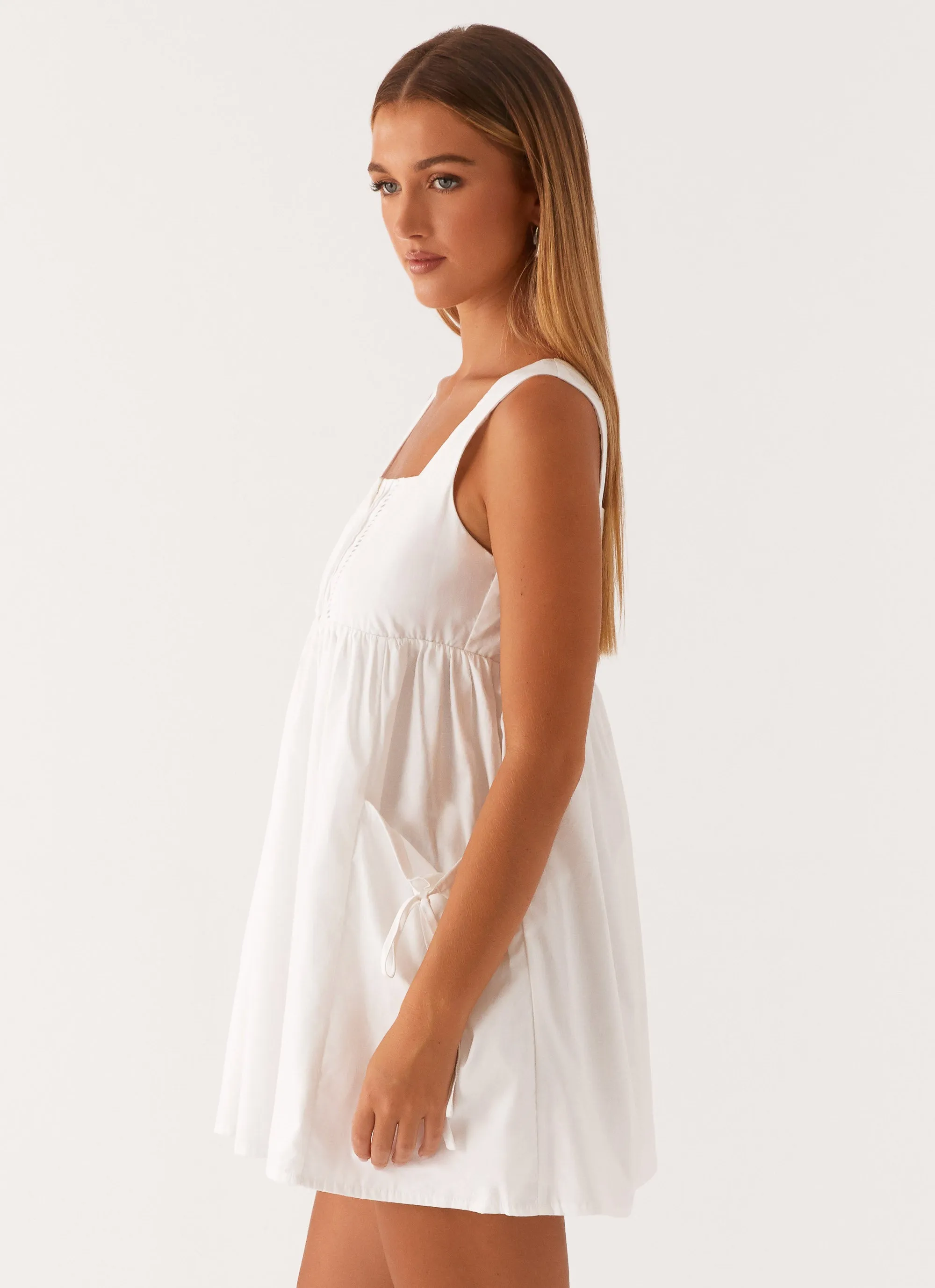 Draped Design Ottoline Babydoll Mini Dress - White
