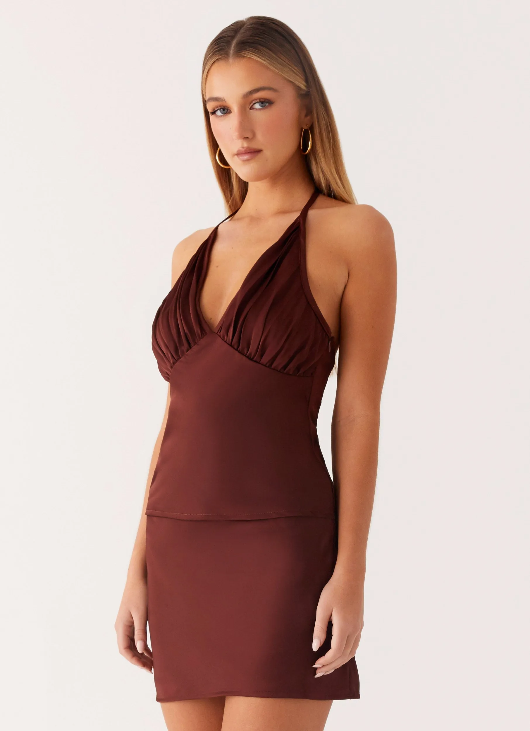 Mabel Halter Top - Chocolate LowMaintenance