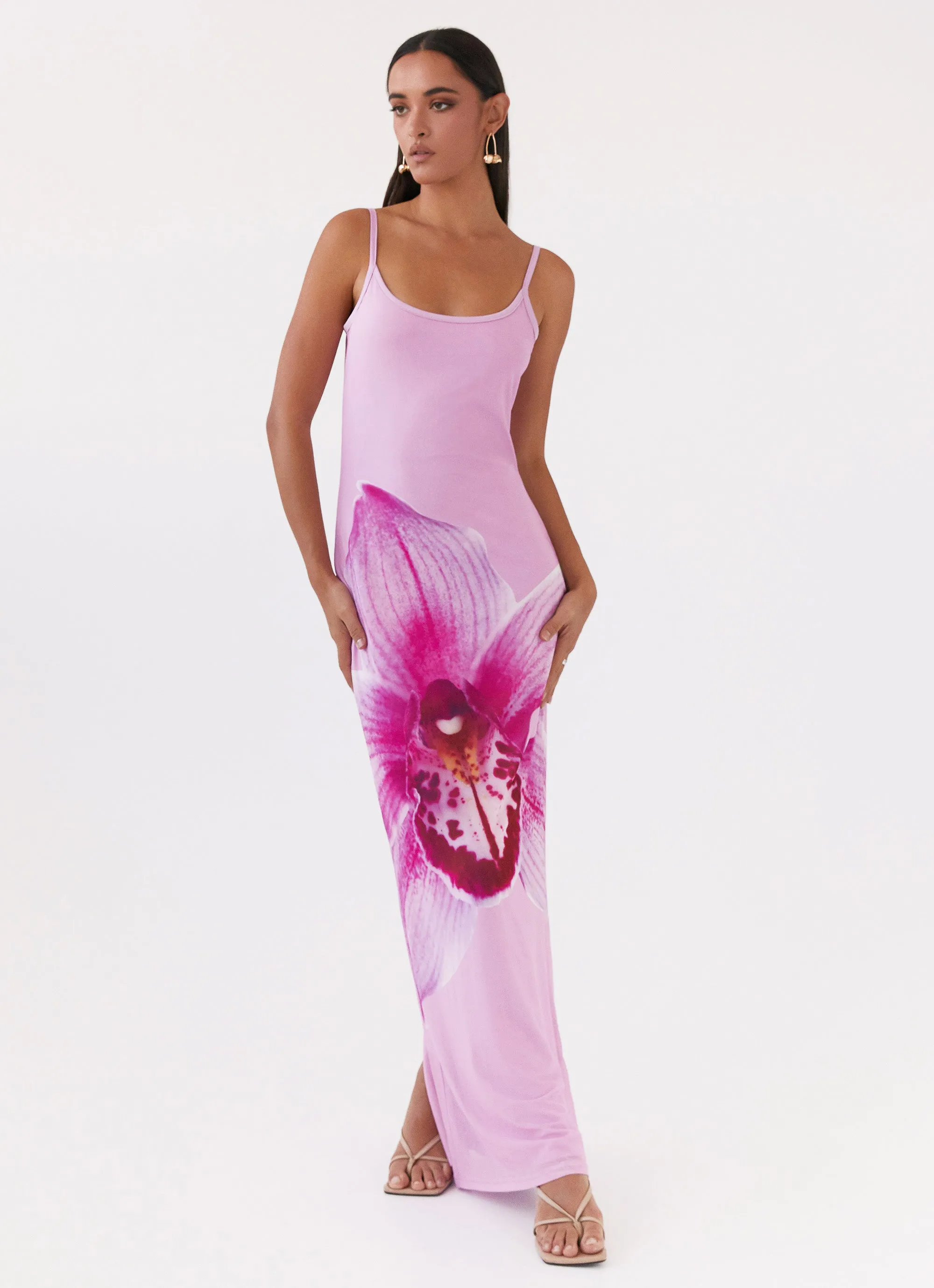 Bad News Mesh Maxi Dress - Pink Magnolia Soft Fit Wear Refined Line