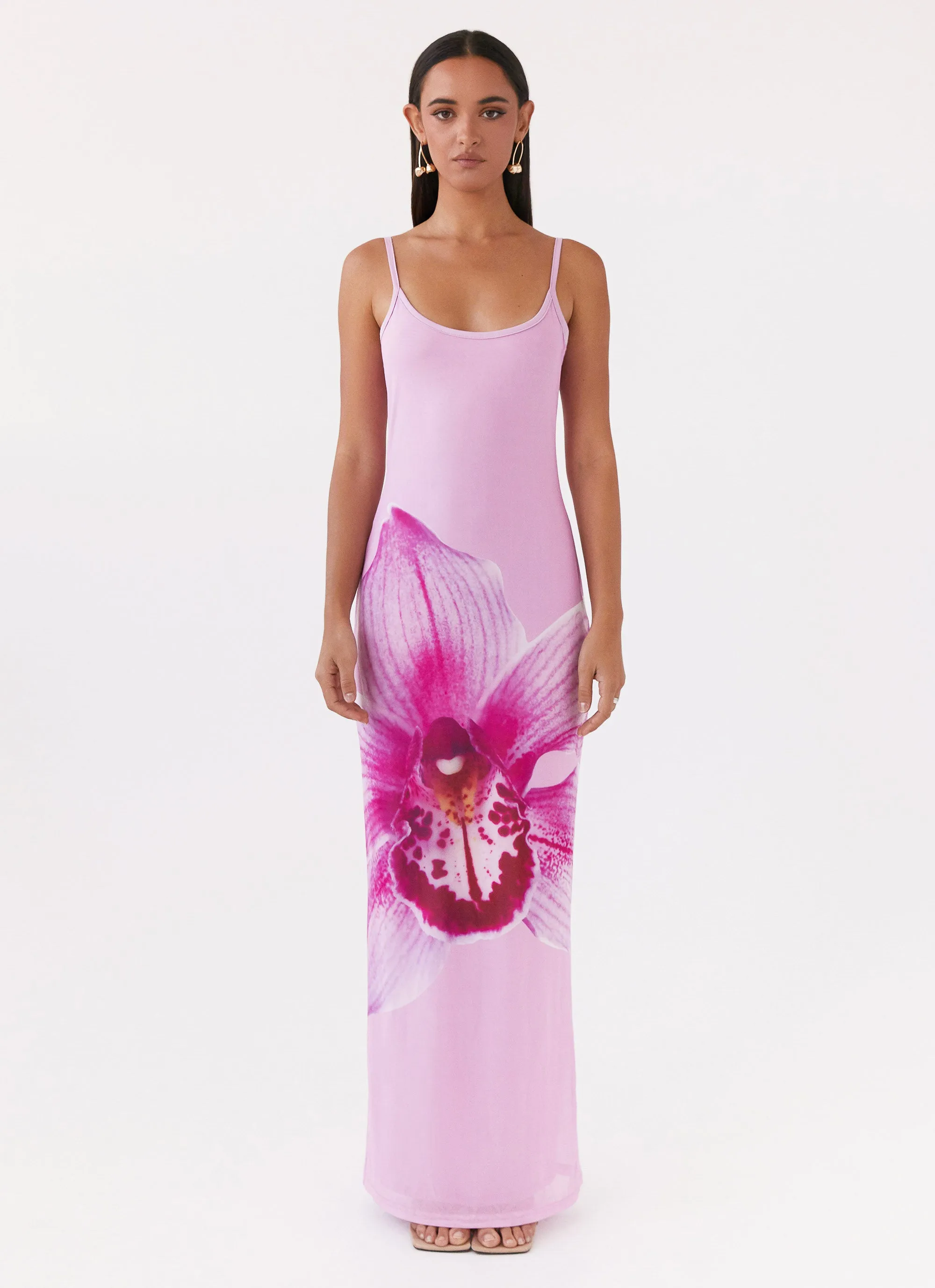 Bad News Mesh Maxi Dress - Pink Magnolia Work Flex Chic Energy