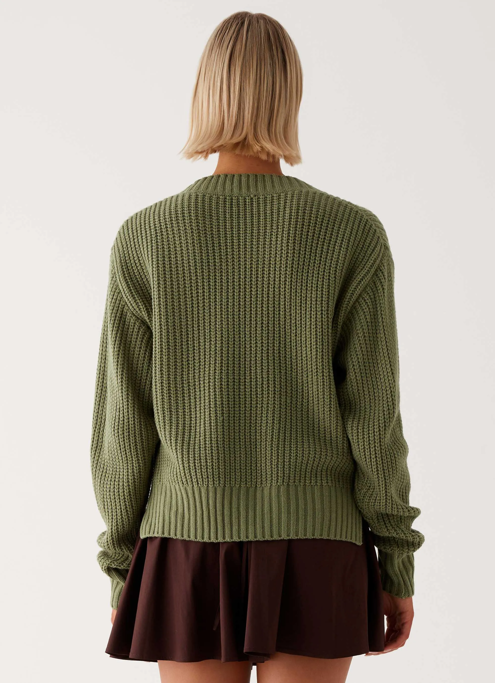 Stripe Look Jenson Sweater - Khaki