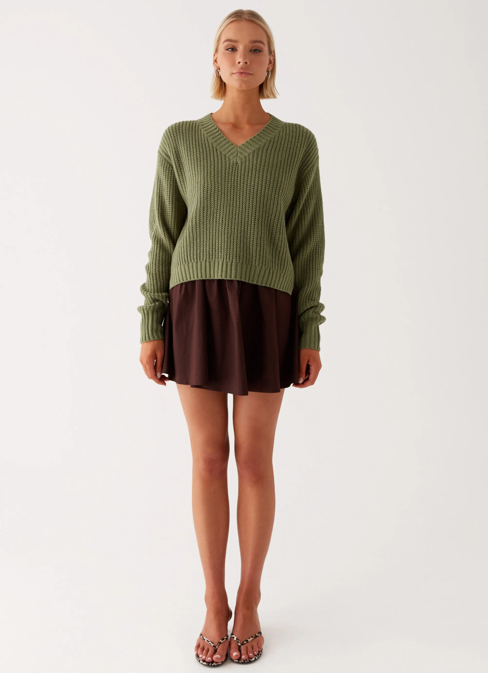 Modular Layering Layered Look Jenson Sweater - Khaki