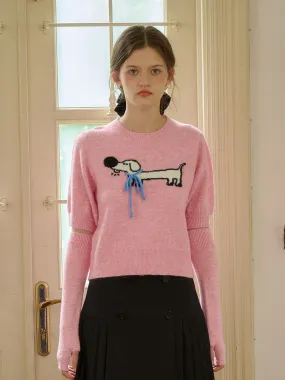 ??Final Sale??Lorelai Round Neck Puff Sleeve Bow Detail Pullover Sweater FadeResistant