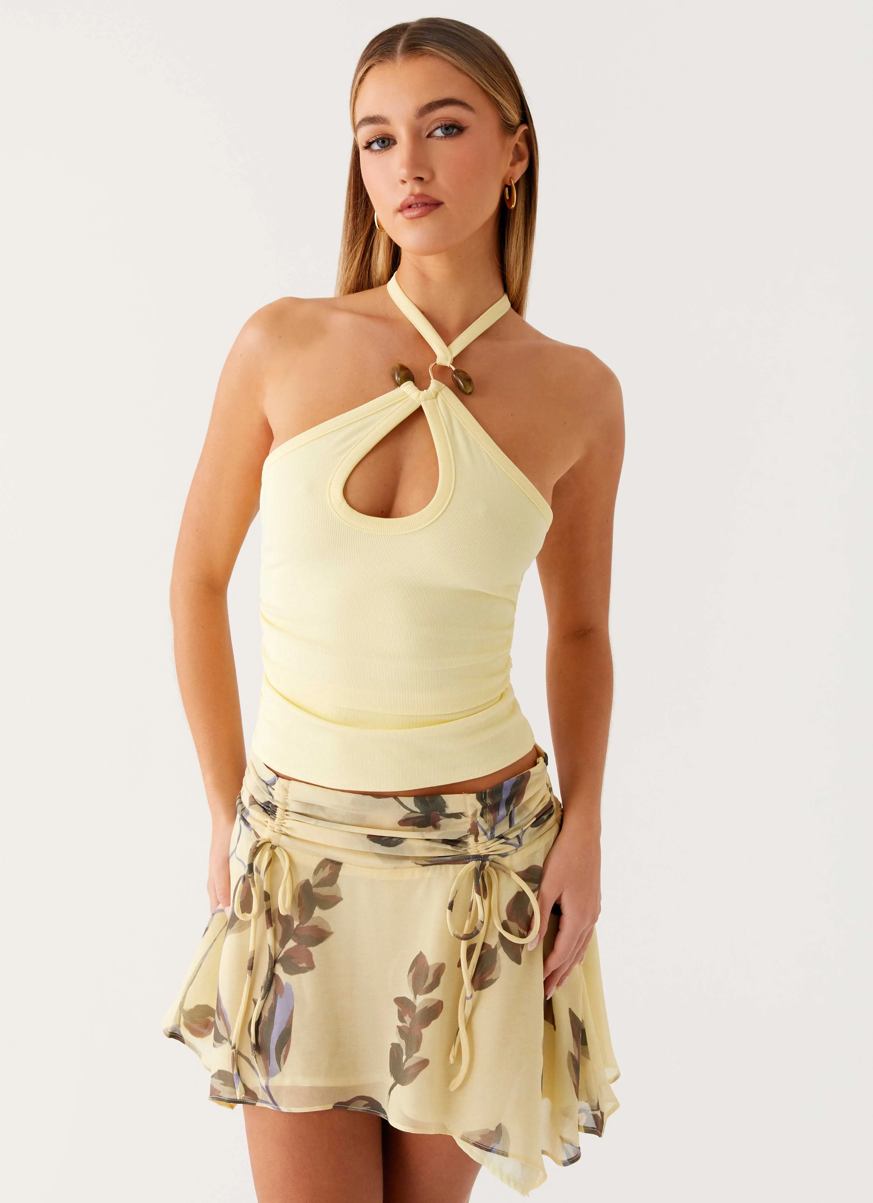 Timeless Cut Feya Halter Neck Top - Yellow