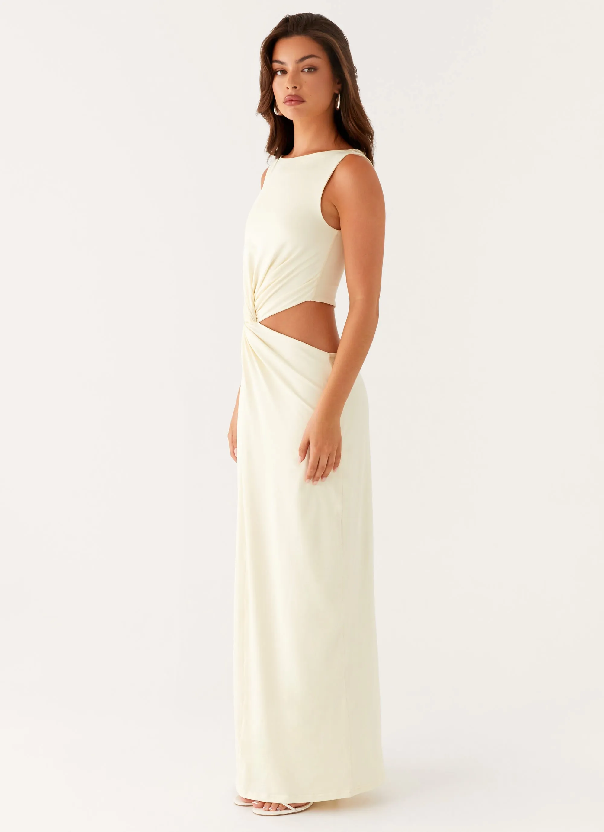 Lilabelle Twist Maxi Dress - Yellow Flattering Layers