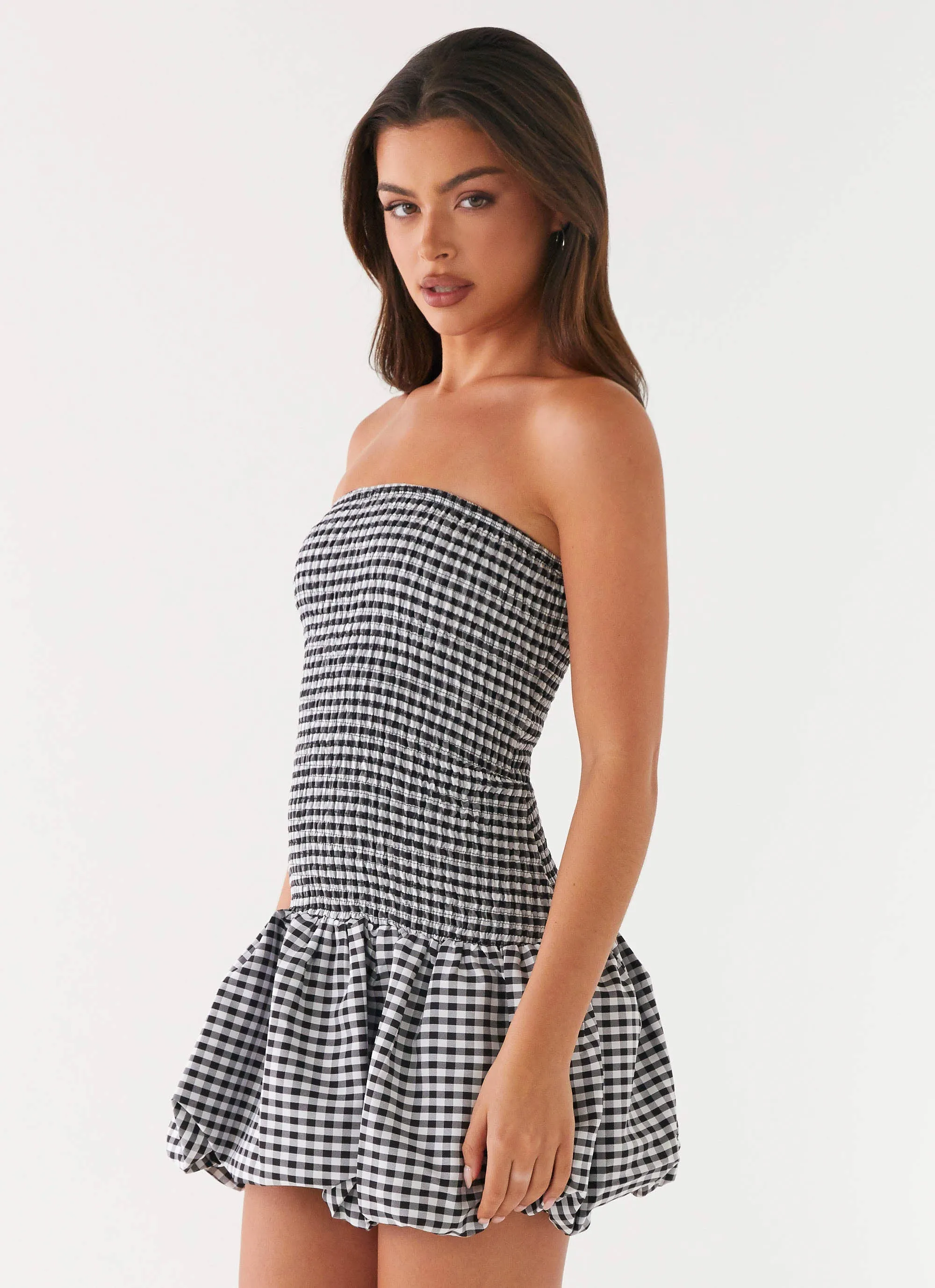 Soft Detail Perfect Comfort Wear Martell Mini Dress - Black Gingham