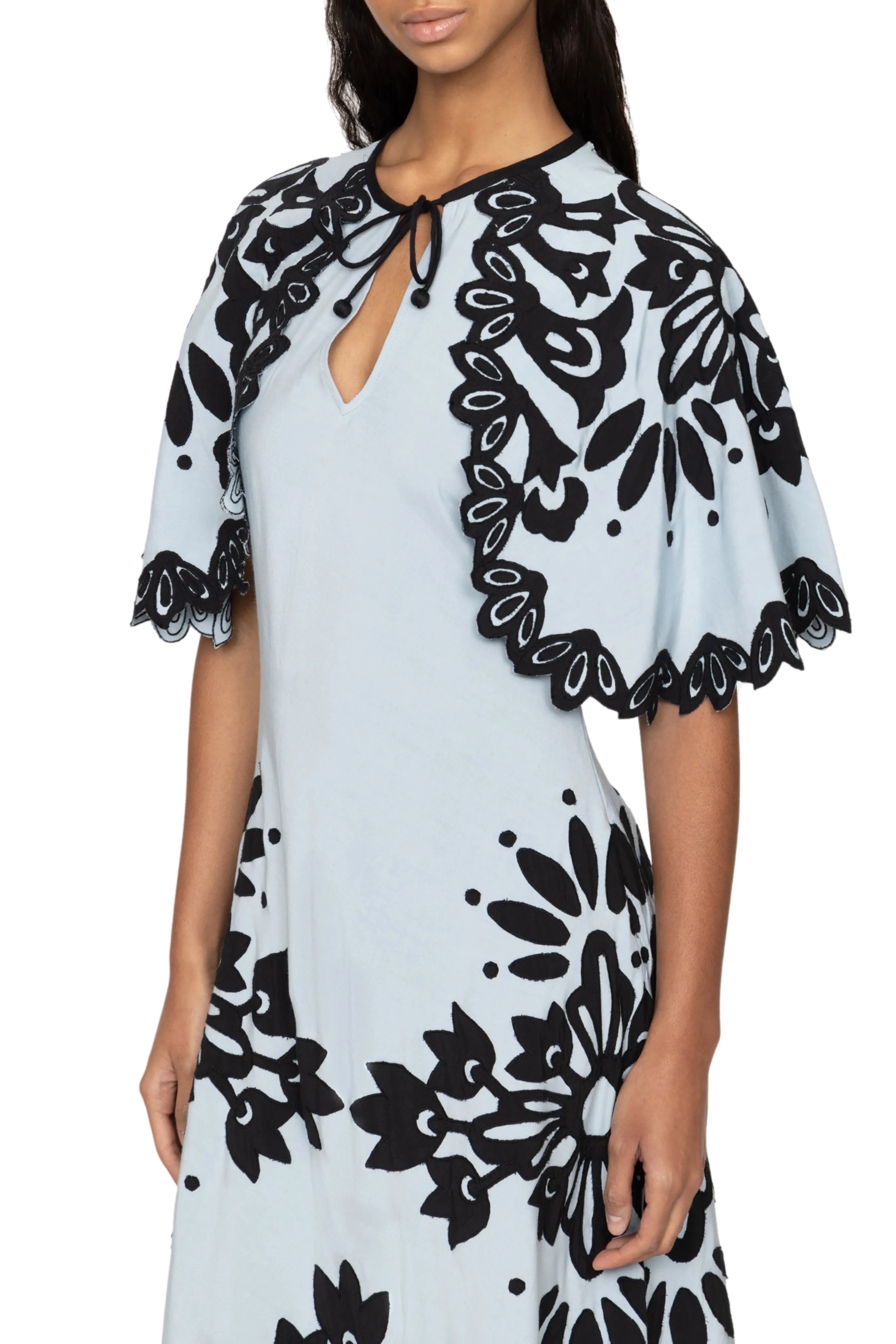 Liliana Applique Maxi Sleeveless Dress Elegant Outline