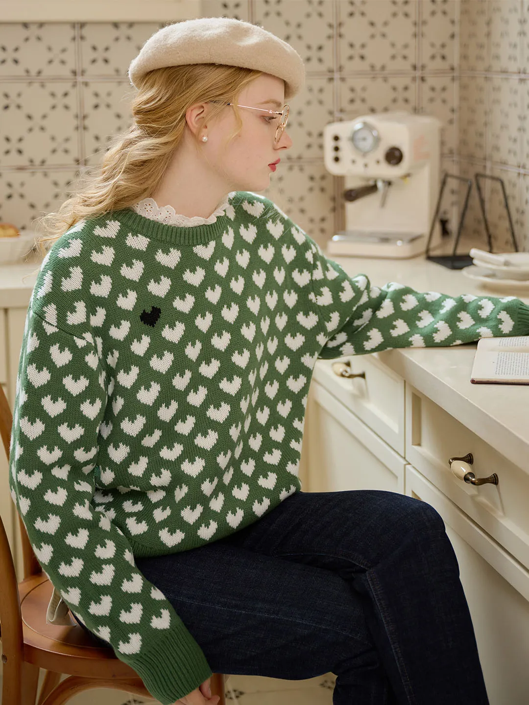 Ultra Soft Handfeel LowMaintenance Fabric Liliana Classic Ribbed Crew Neck Sweetheart Sweater