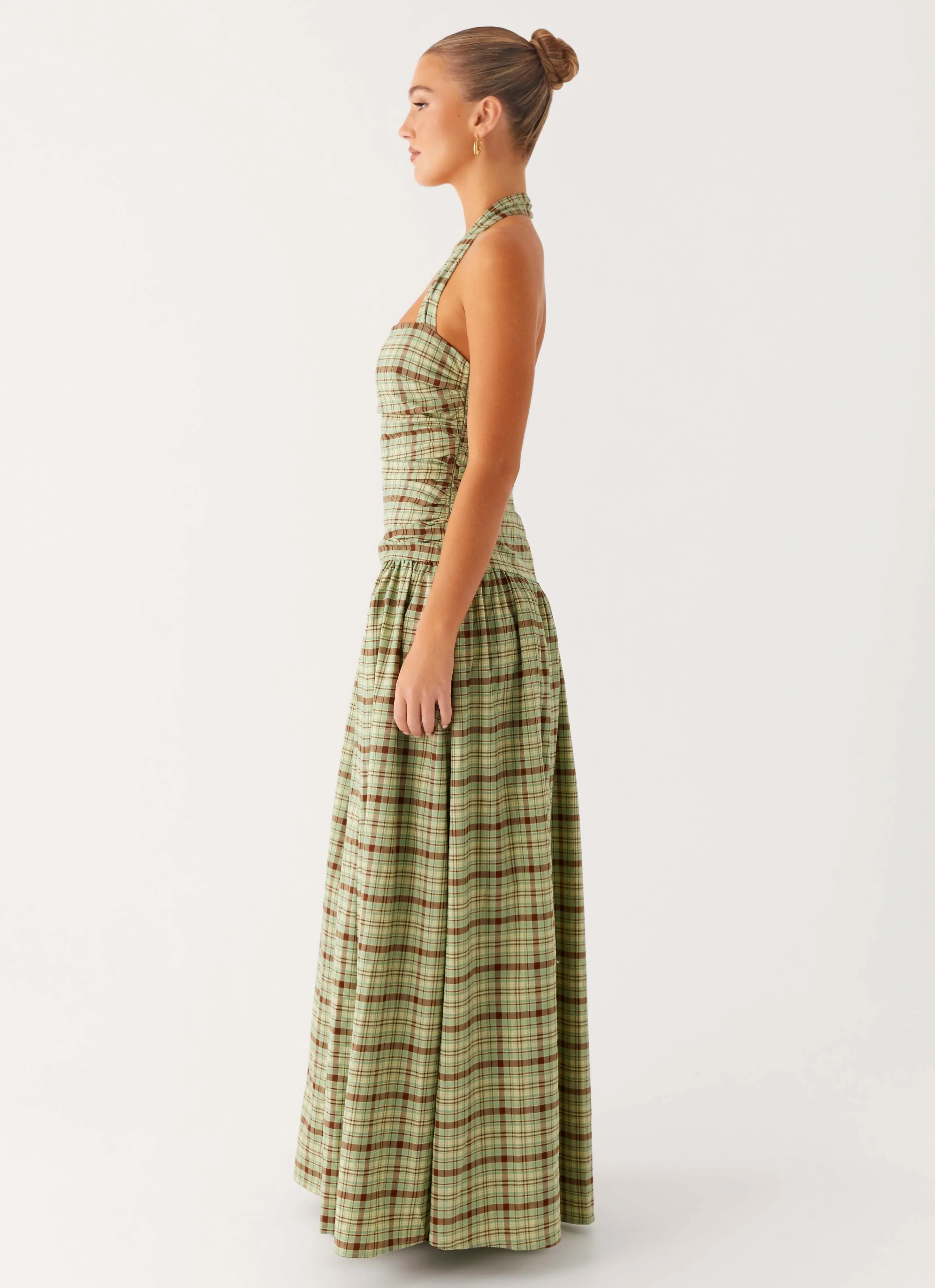 Timeless Touch Lilith Maxi Dress - Forest Plaid