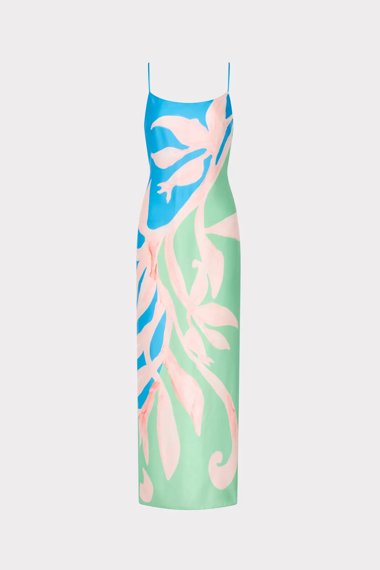 Repair-Friendly Lily Floral Vine Satin Slip Dress