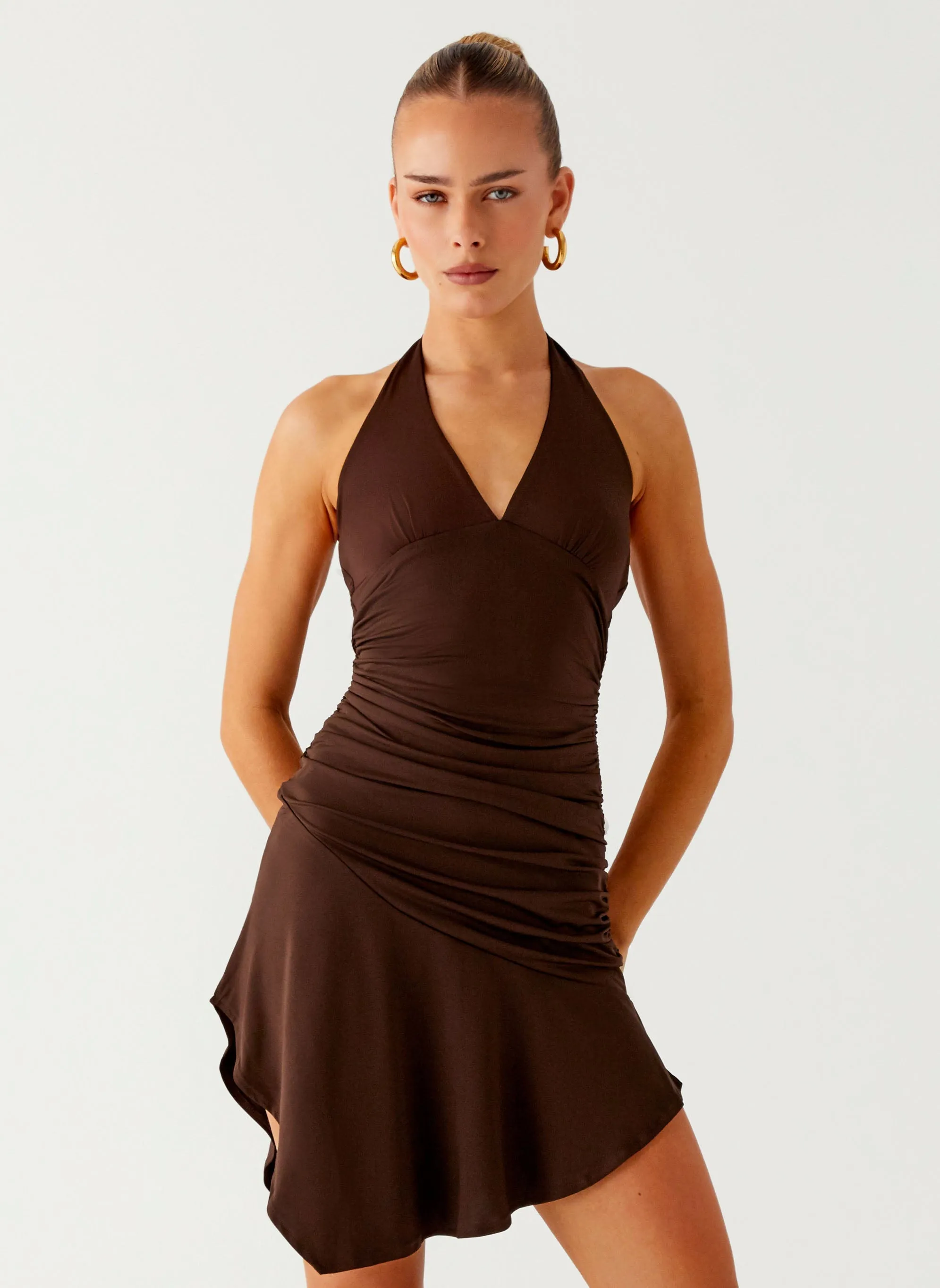 foldable Colt Mini Dress - Chocolate