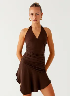 foldable Colt Mini Dress - Chocolate